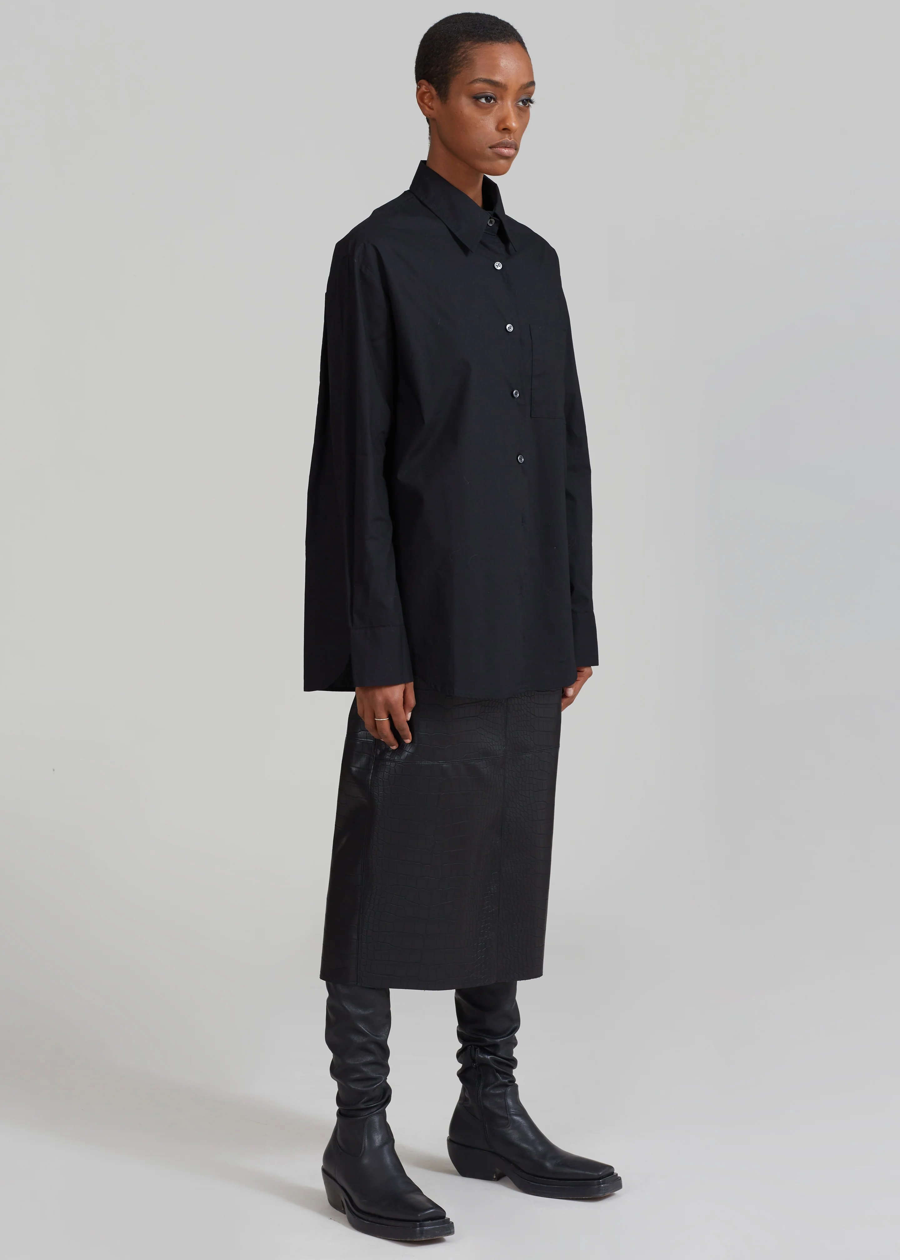 Lui Organic Cotton Shirt - Black - Image 7