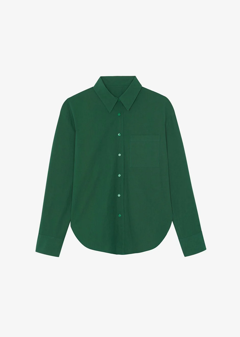 Lui Organic Cotton Shirt - Hunter Green - Image 12