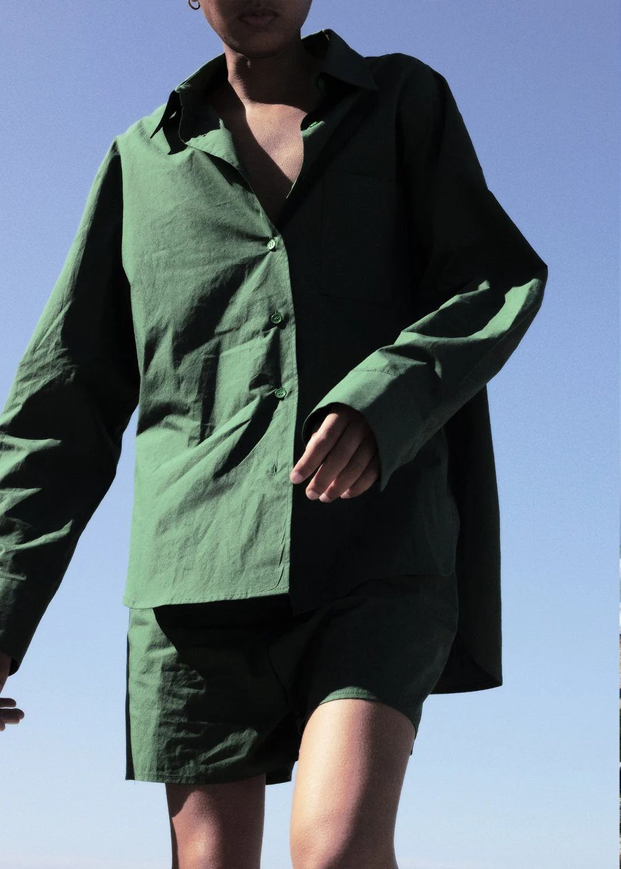 Lui Organic Cotton Shirt - Hunter Green - Image 5