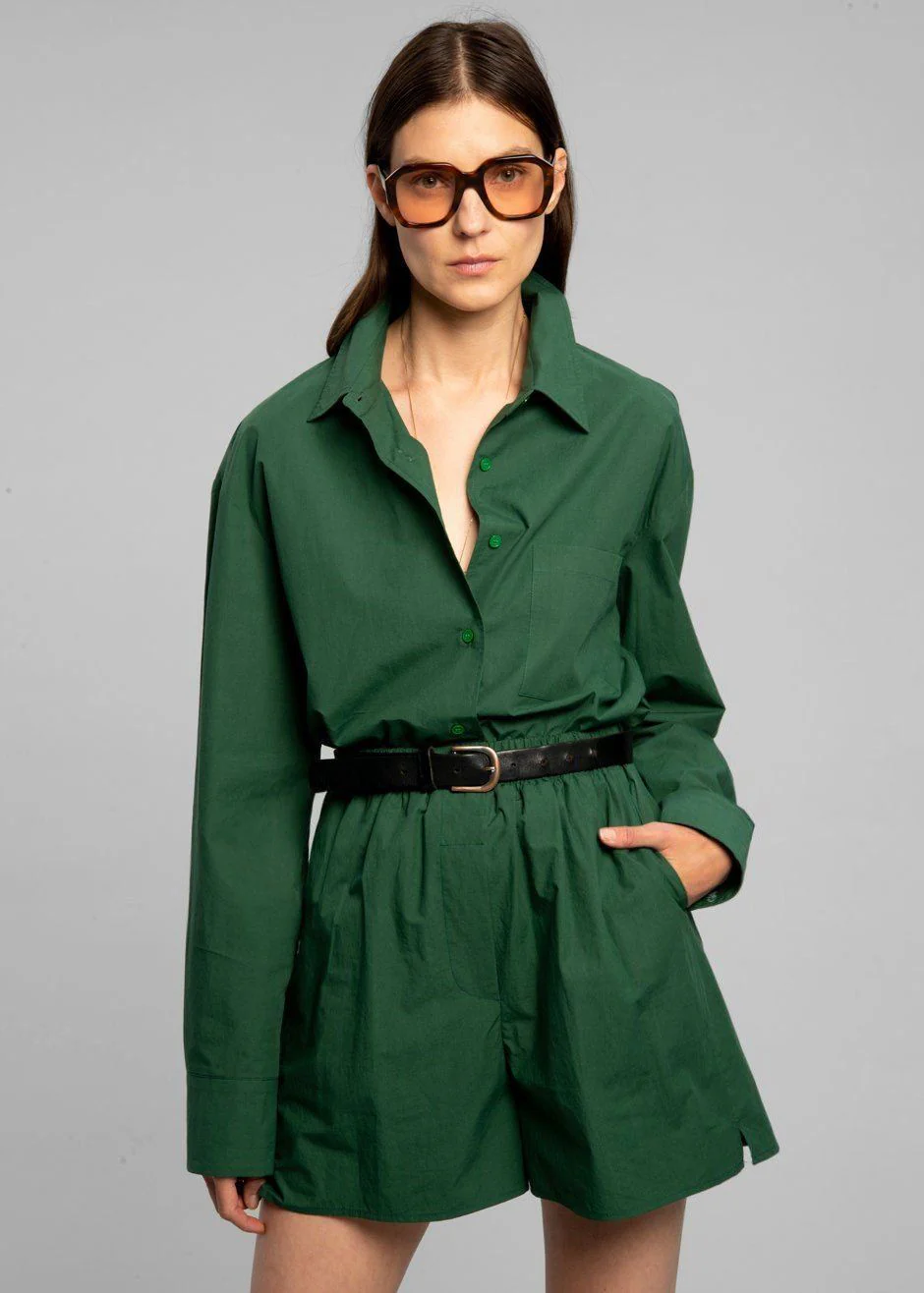 Lui Organic Cotton Shirt - Hunter Green - Image 7