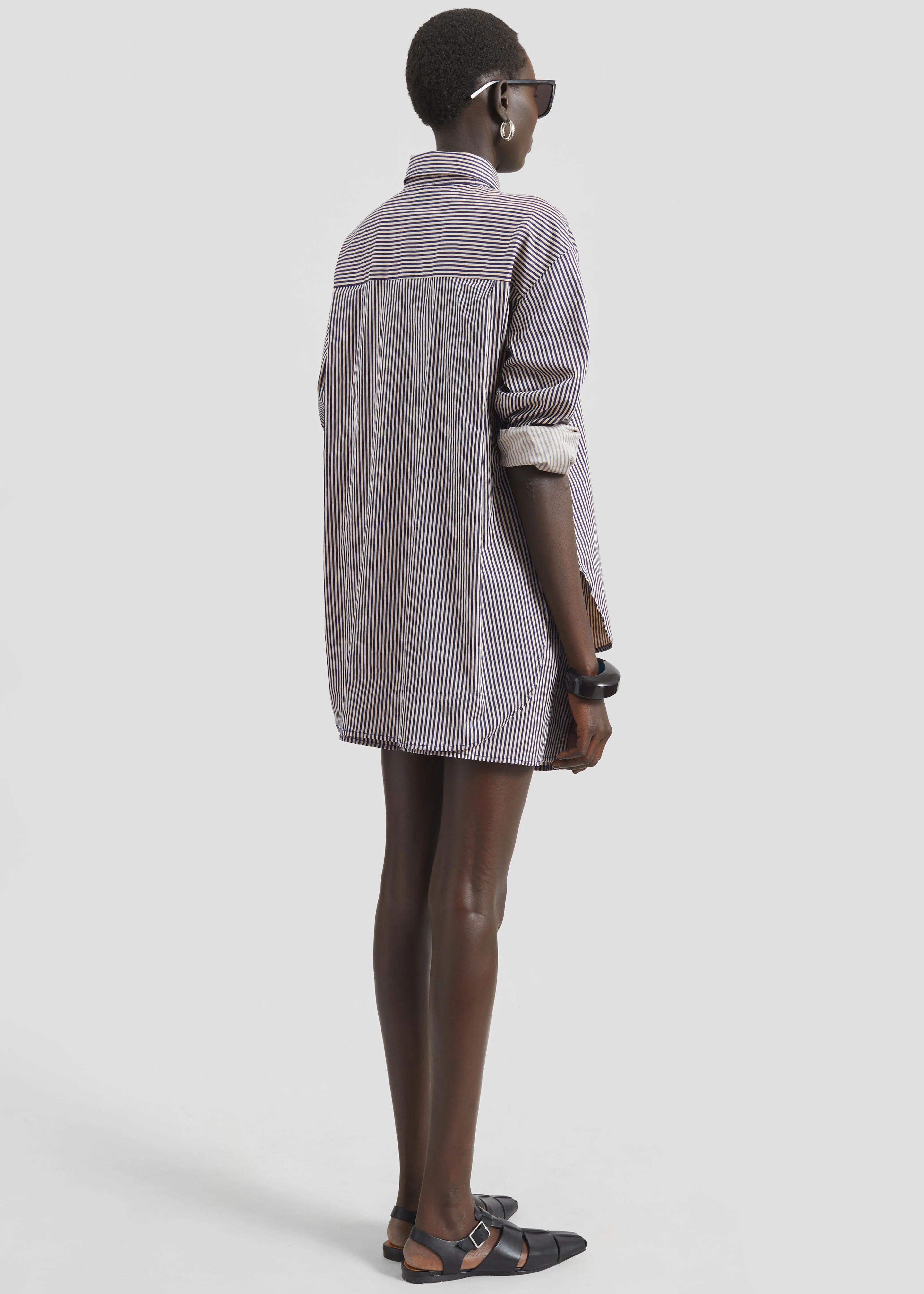 Lui Shirt - Beige/Navy Stripe - Image 8