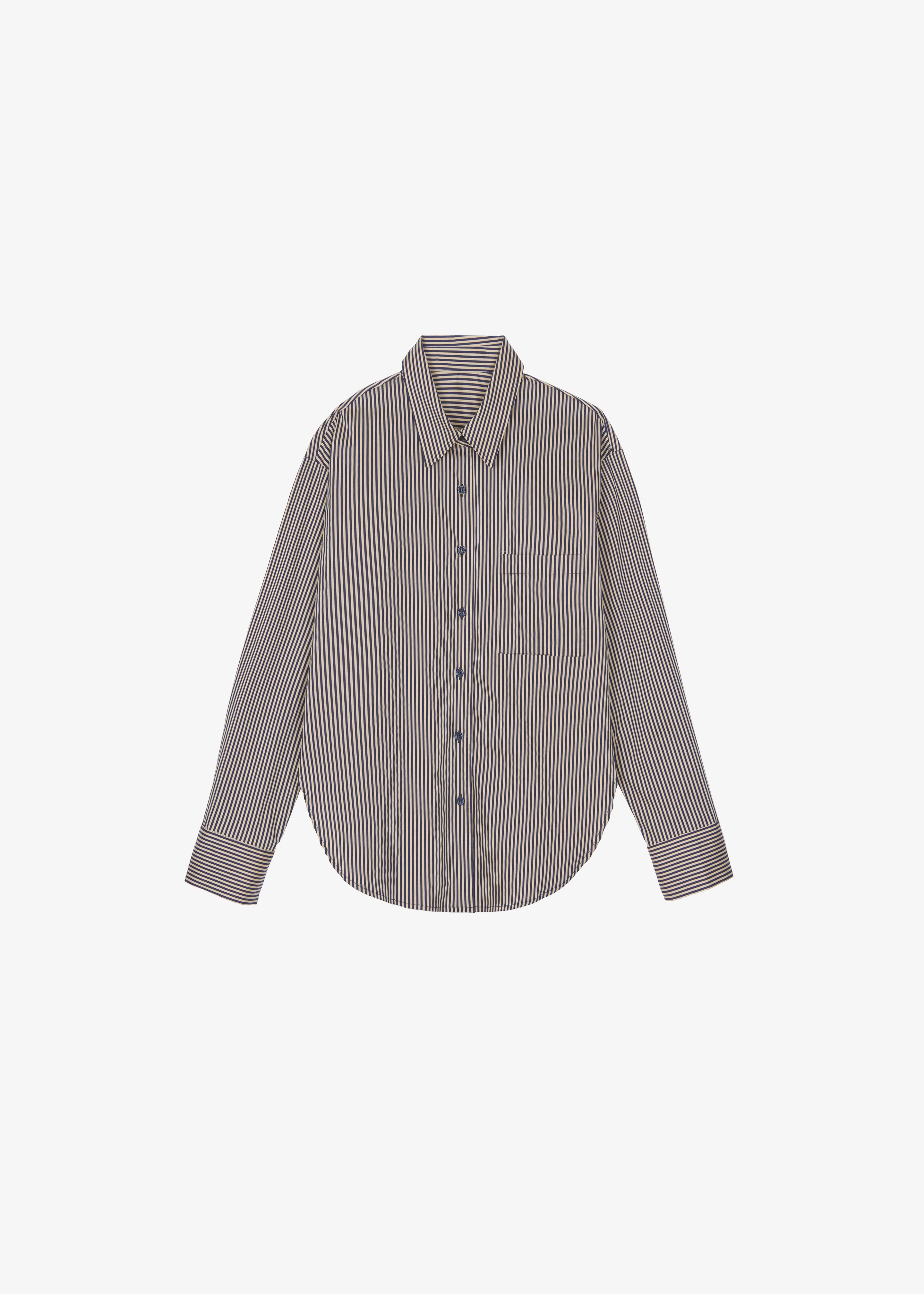Lui Shirt - Beige/Navy Stripe - Image 9