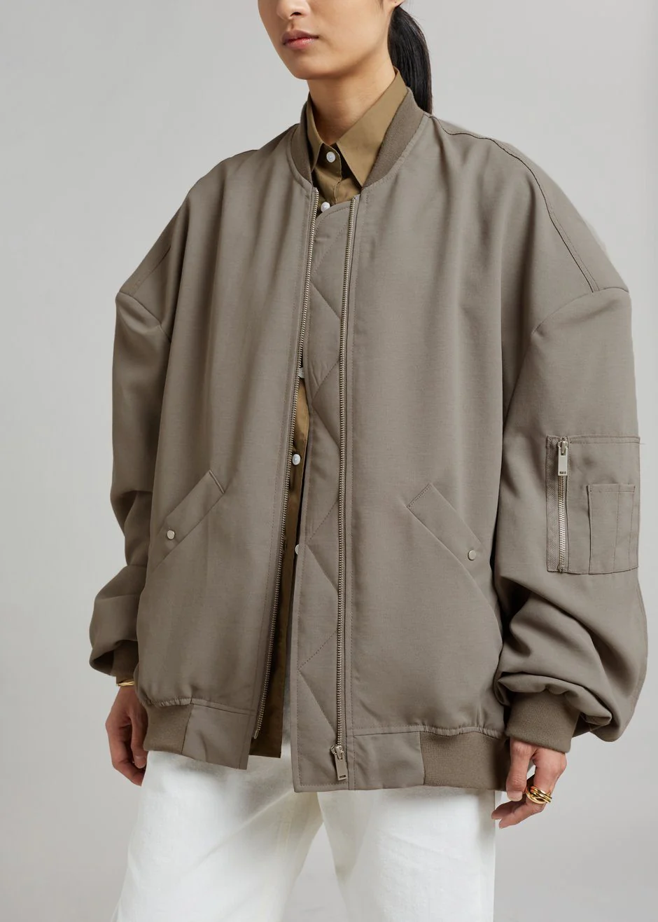 Lumi Bomber Jacket - Dark Olive - Image 3
