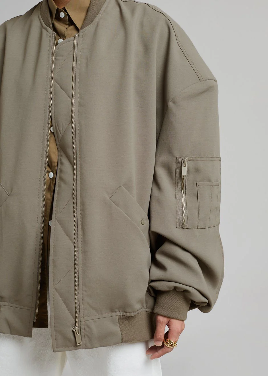 Lumi Bomber Jacket - Dark Olive - Image 5