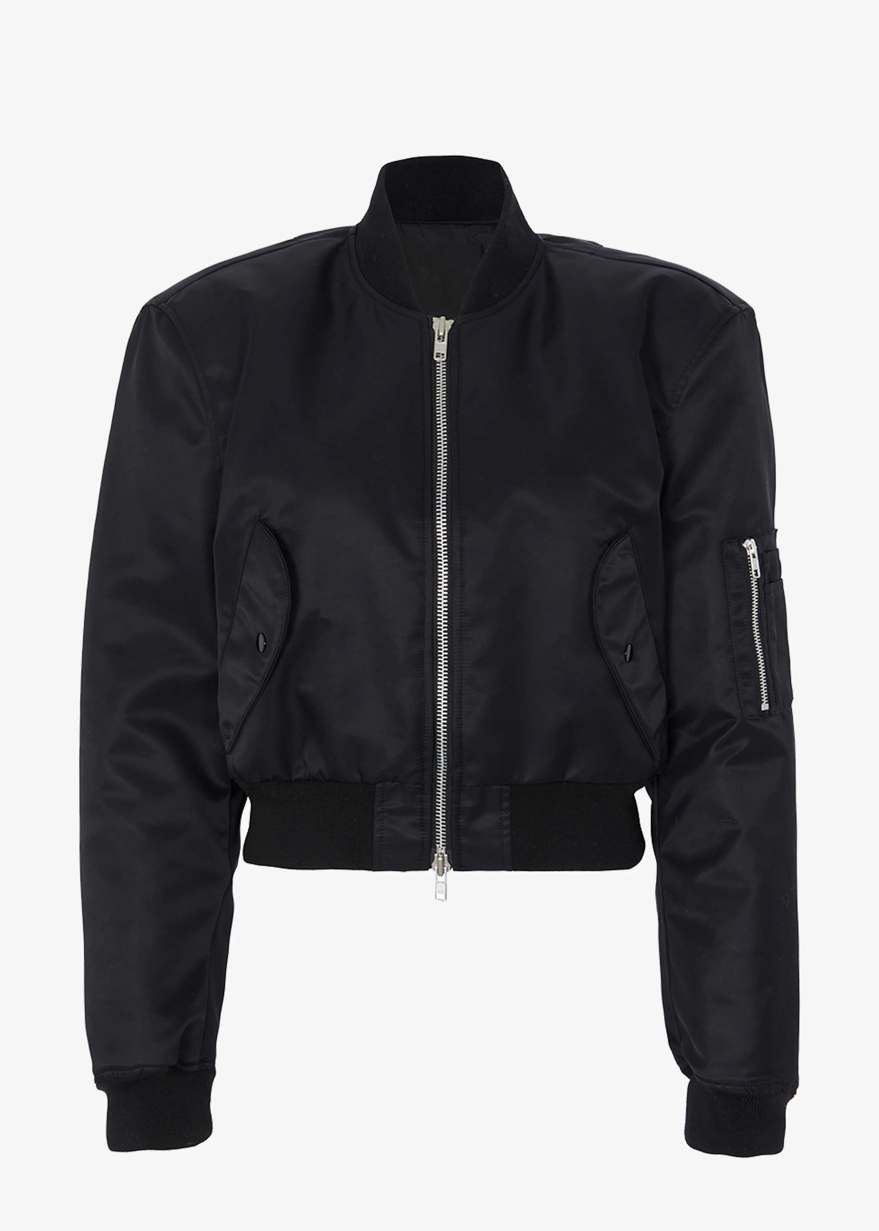 Mati Cropped Padded Bomber - Black - Image 14