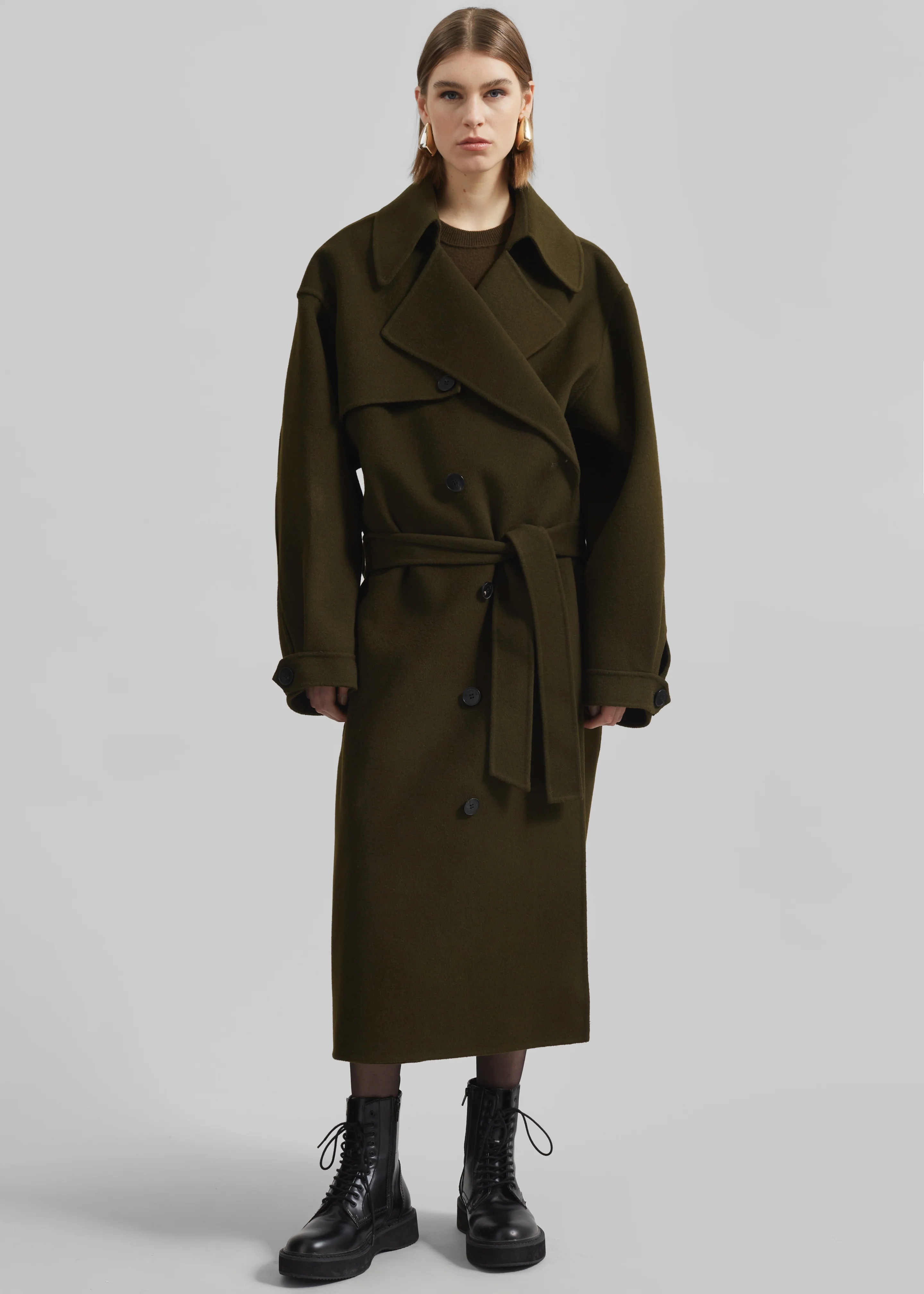 Mavis Long Coat - Khaki - Image 4