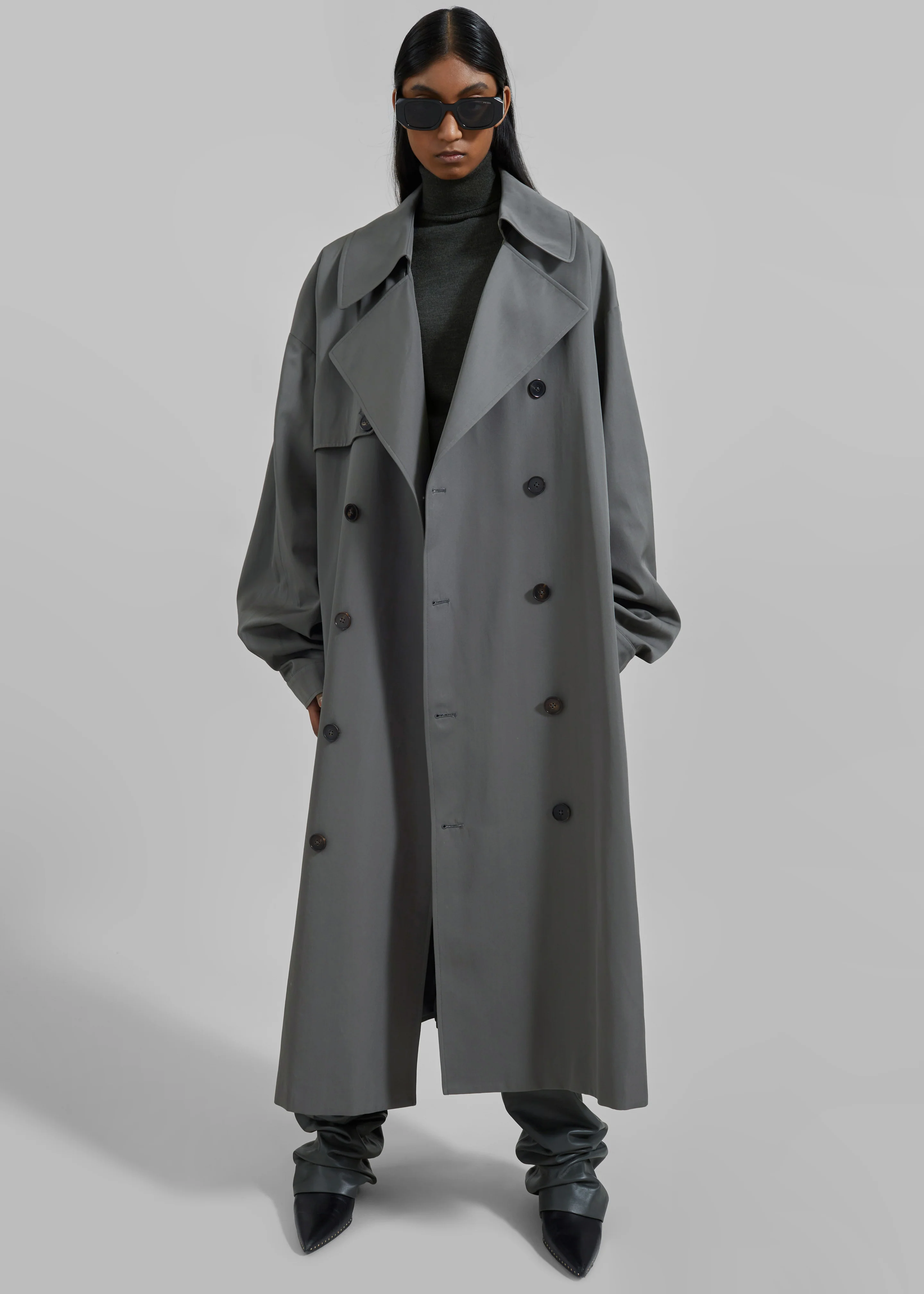 Mavis Oversized Trench - Grey - Image 4