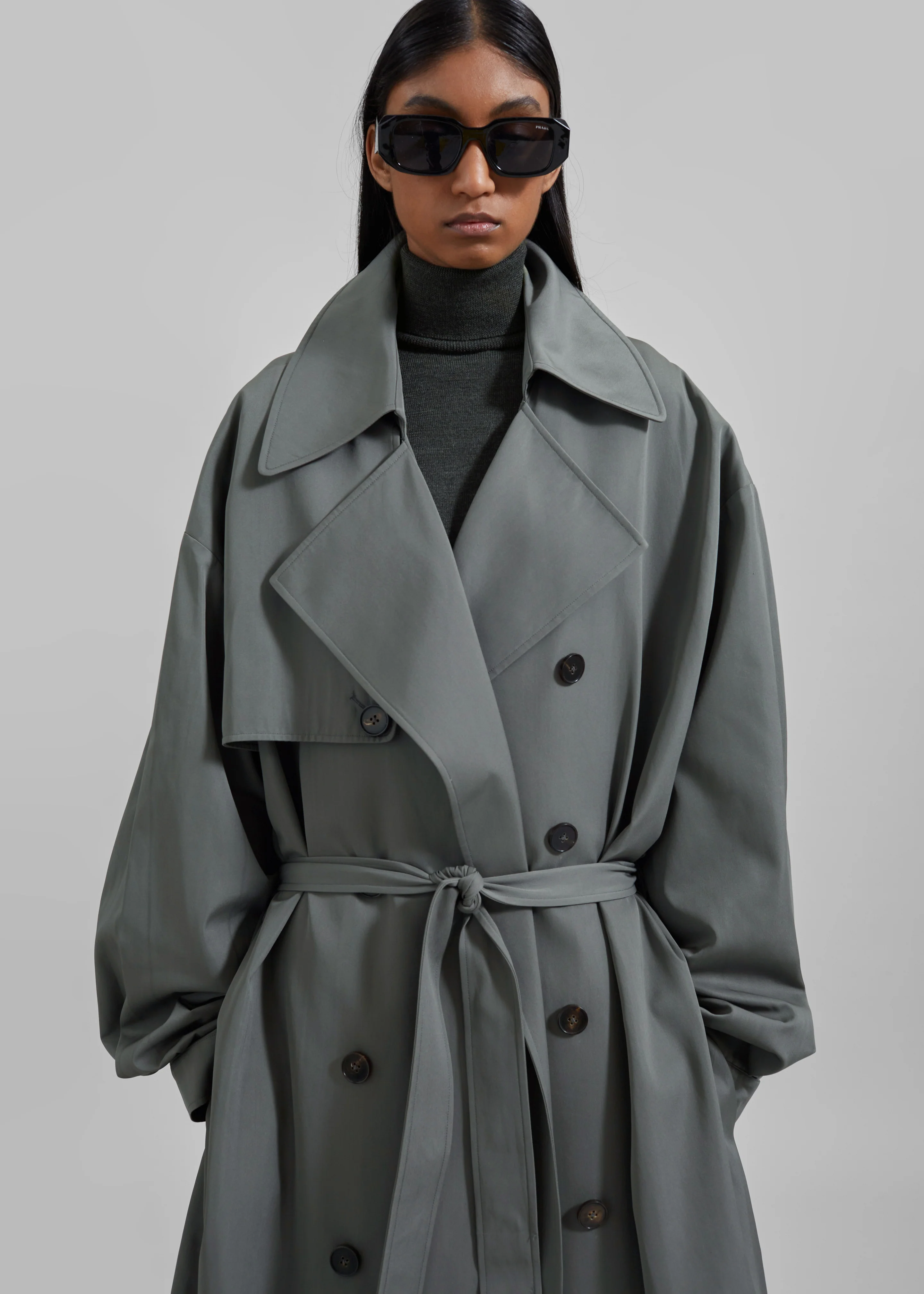 Mavis Oversized Trench - Grey - Image 5