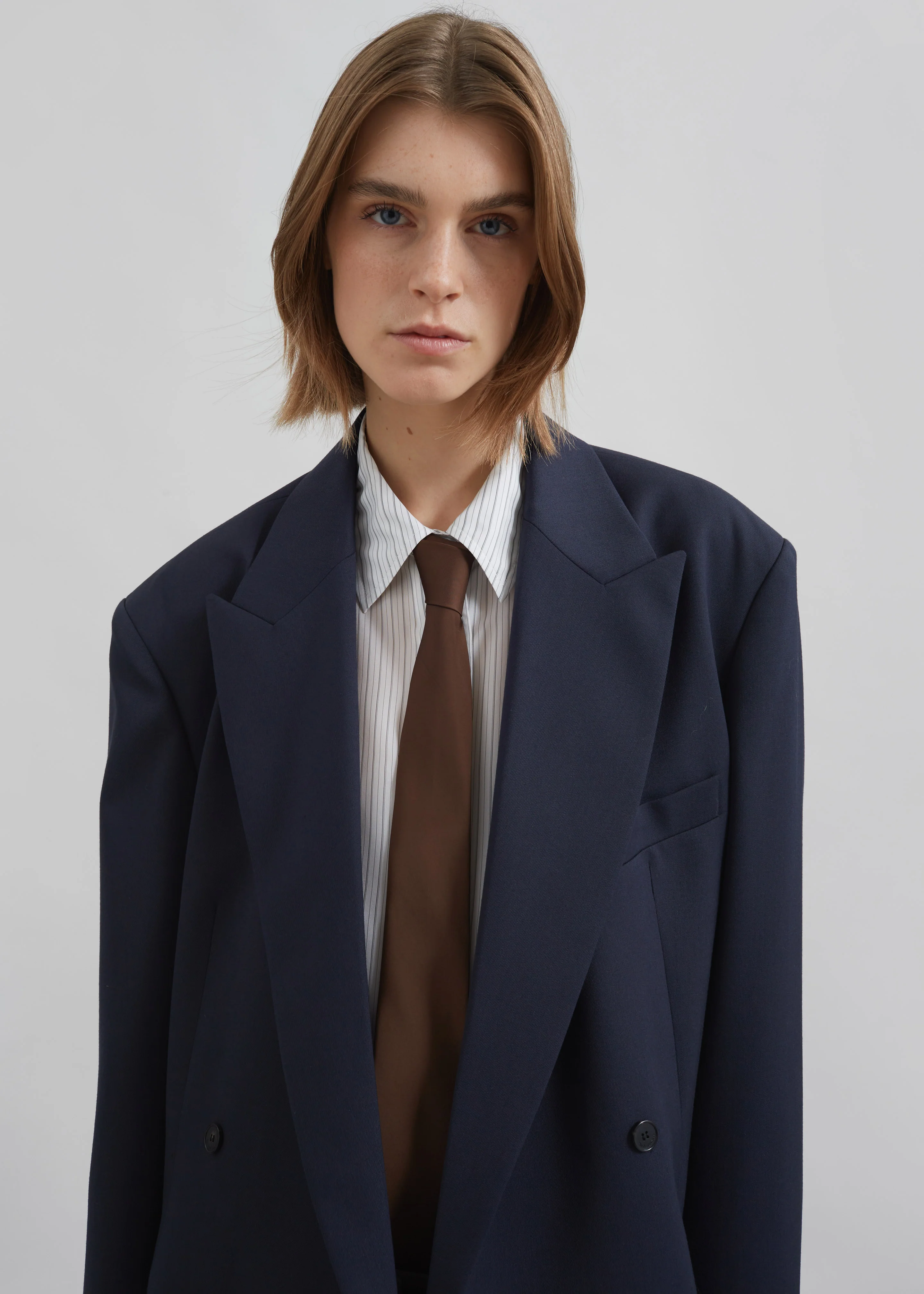 Newark Double Breasted Blazer - Navy - Image 5
