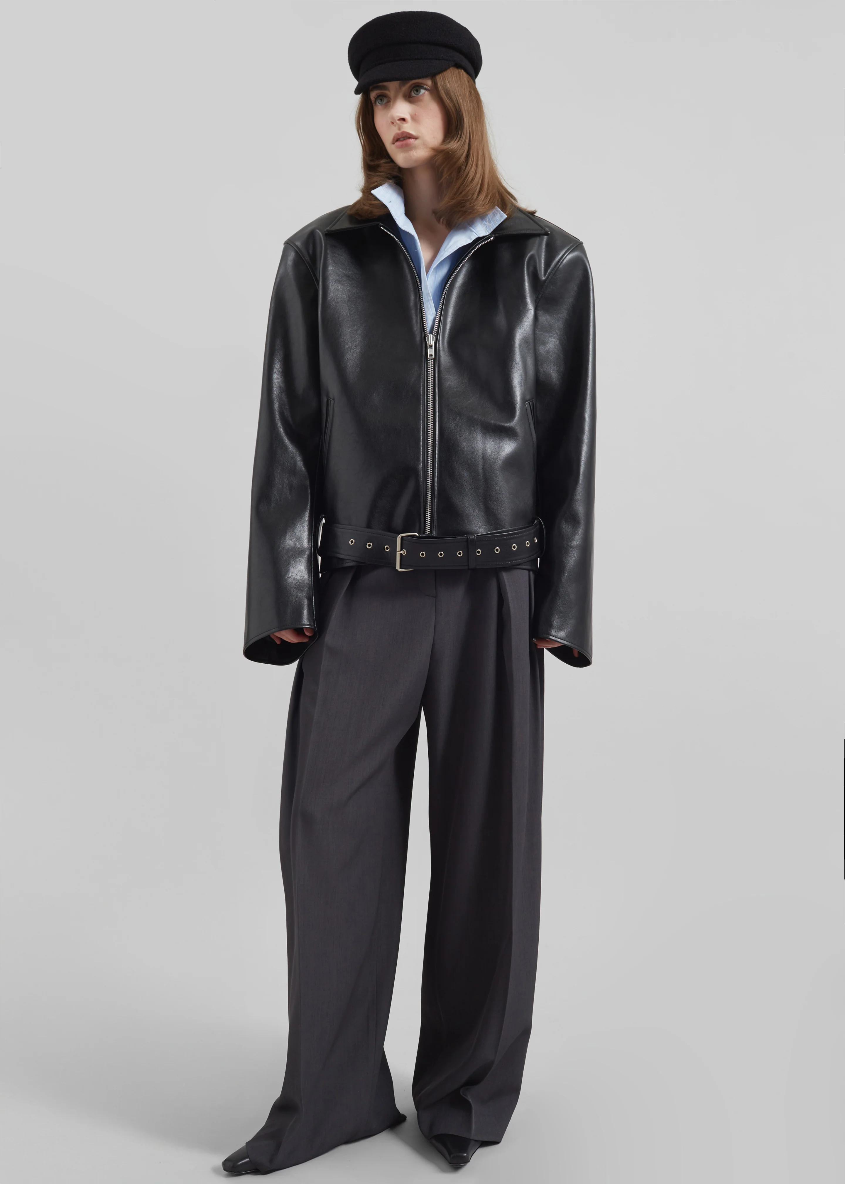 Norbury Faux Leather Jacket - Black - Image 7