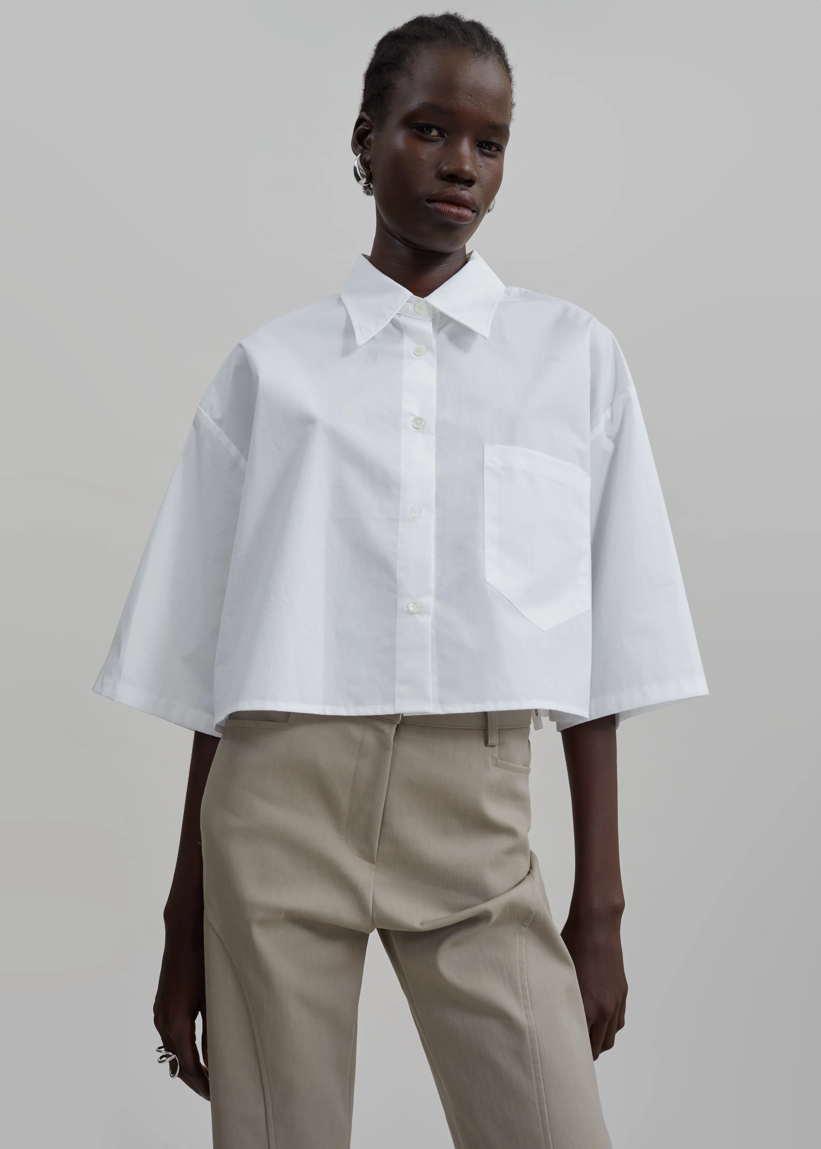 Odem Cropped Shirt - White - Image 2