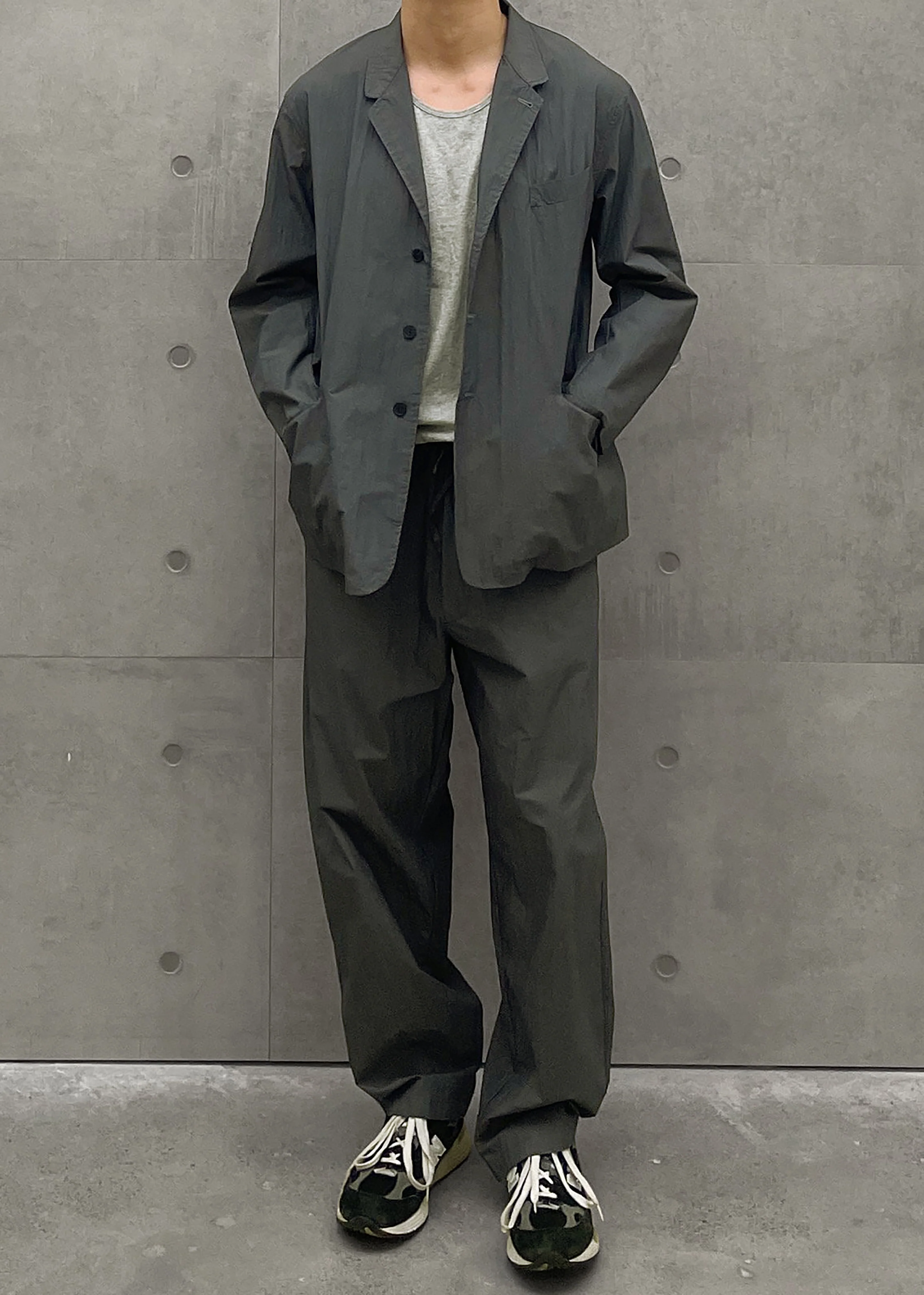 Ohio Crinkled Poplin Blazer - Slate Grey