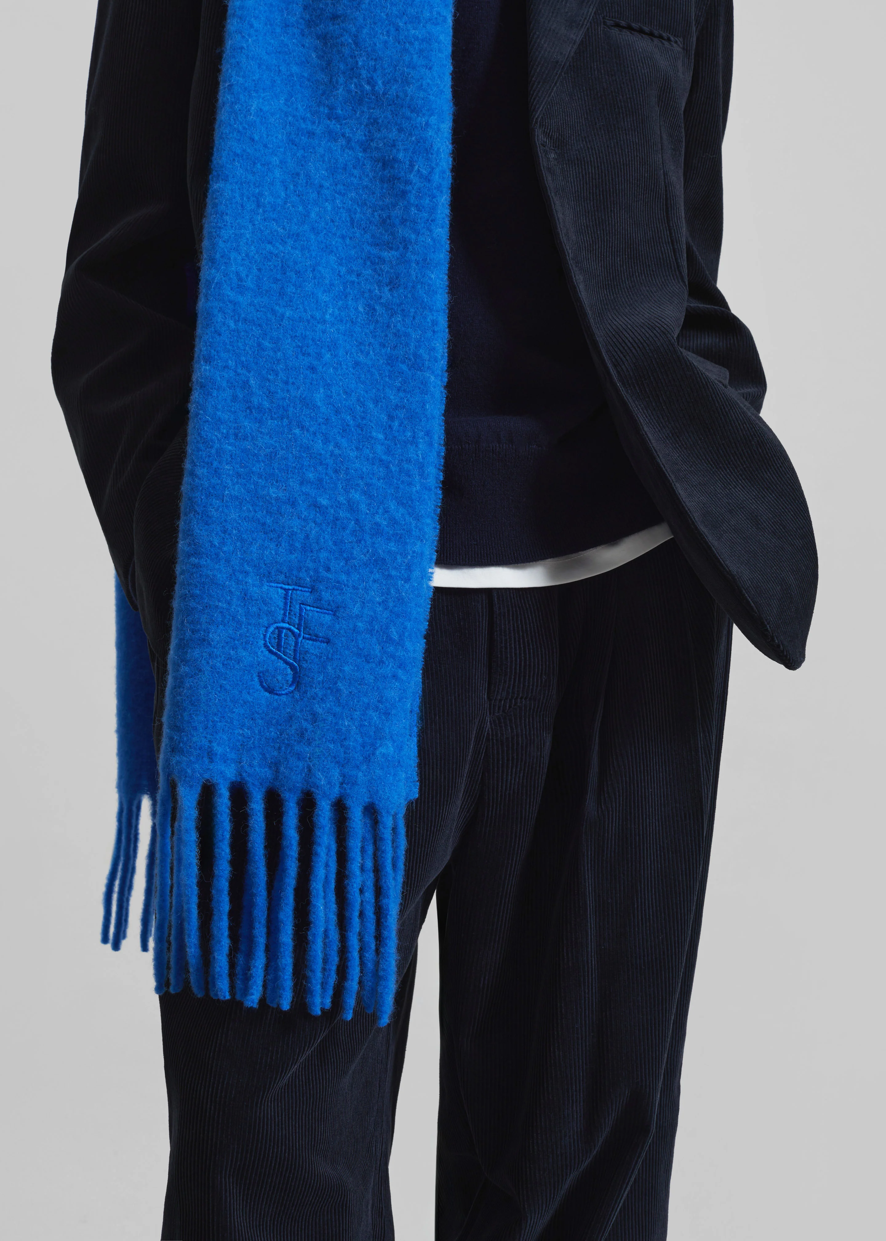 Olari Alpaca Blend Scarf - Royal Blue - Image 7