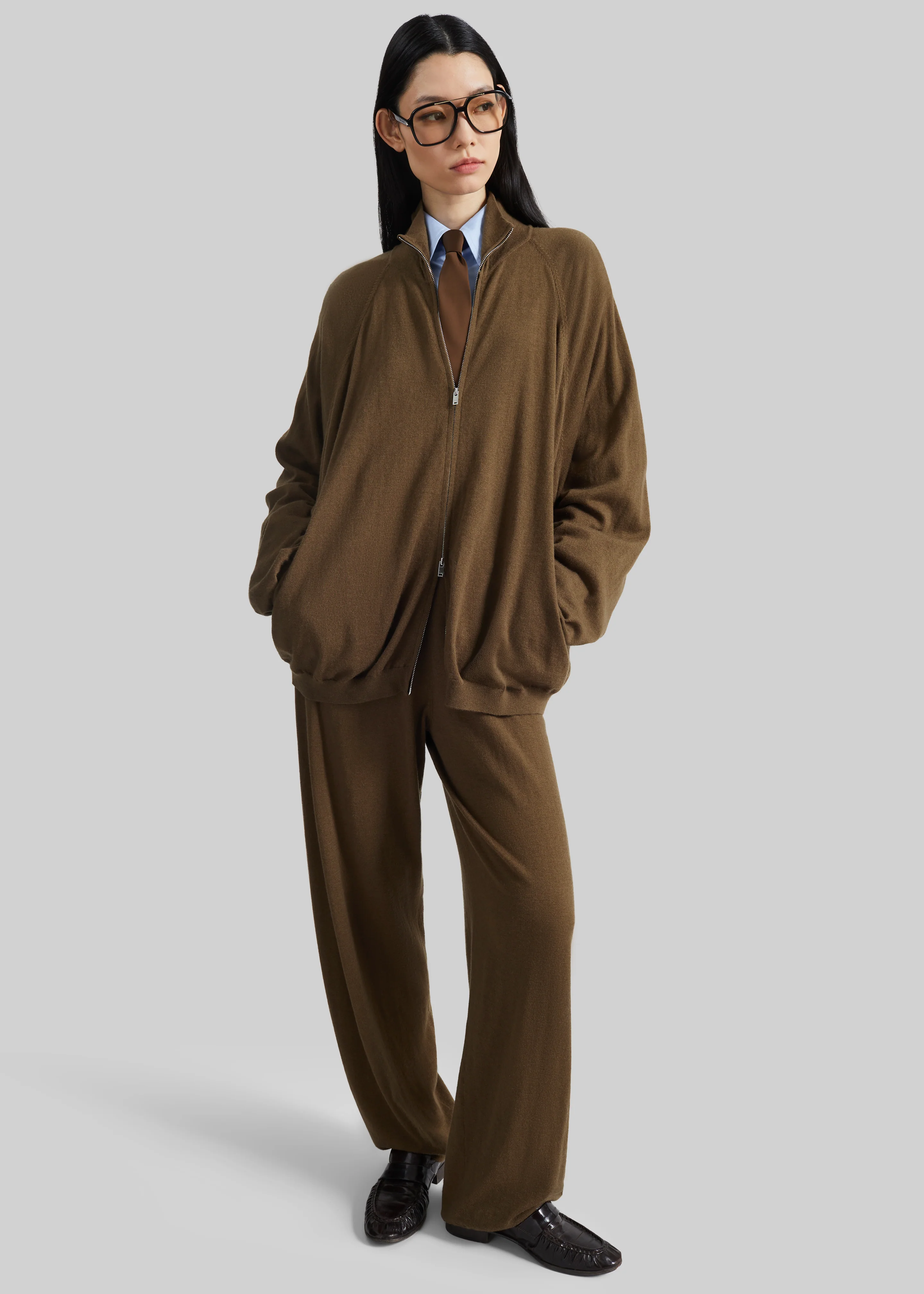 Olia Knit Joggers - Dark Camel - Image 4