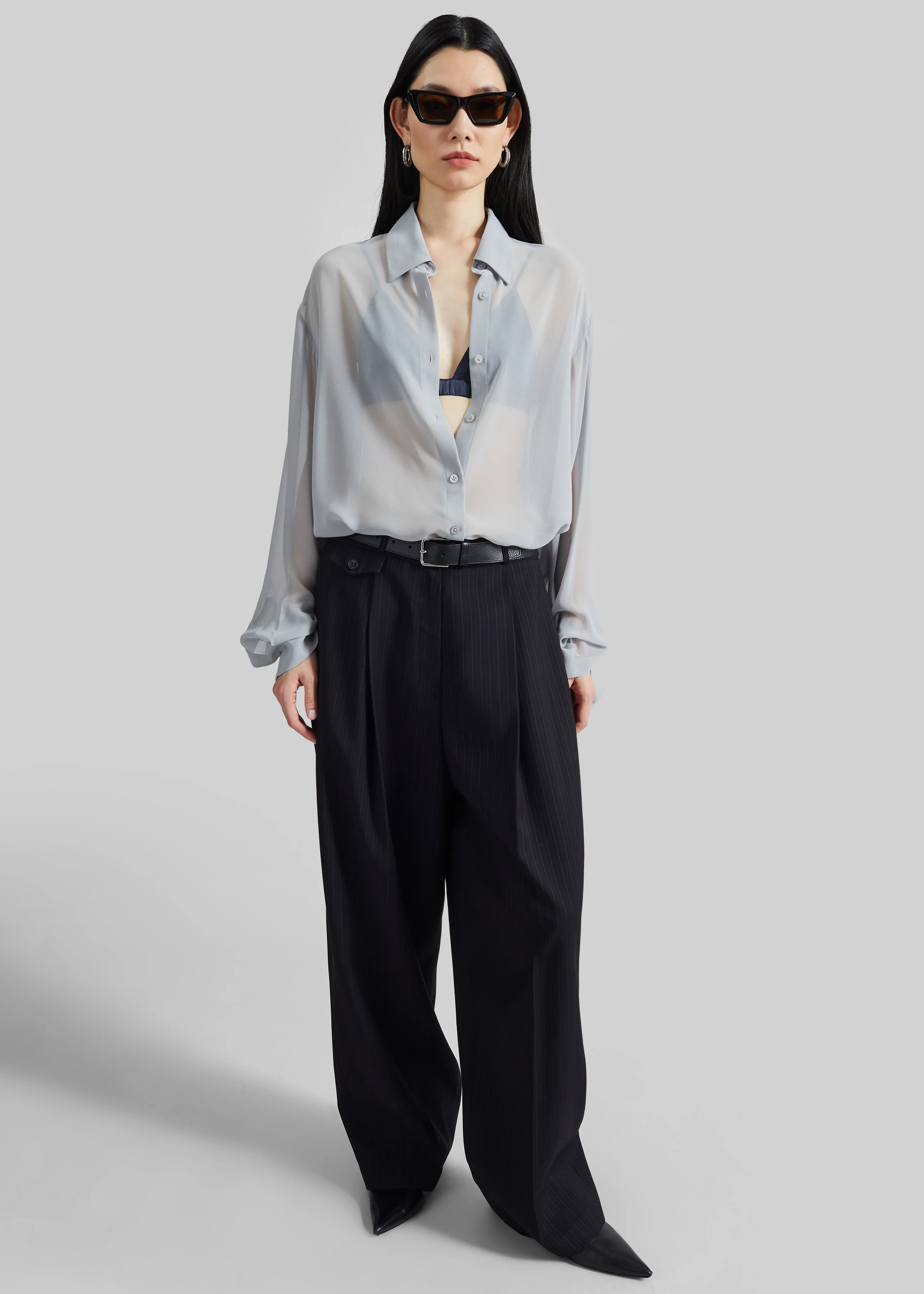 Peri Georgette Shirt - Slate Grey - Image 4