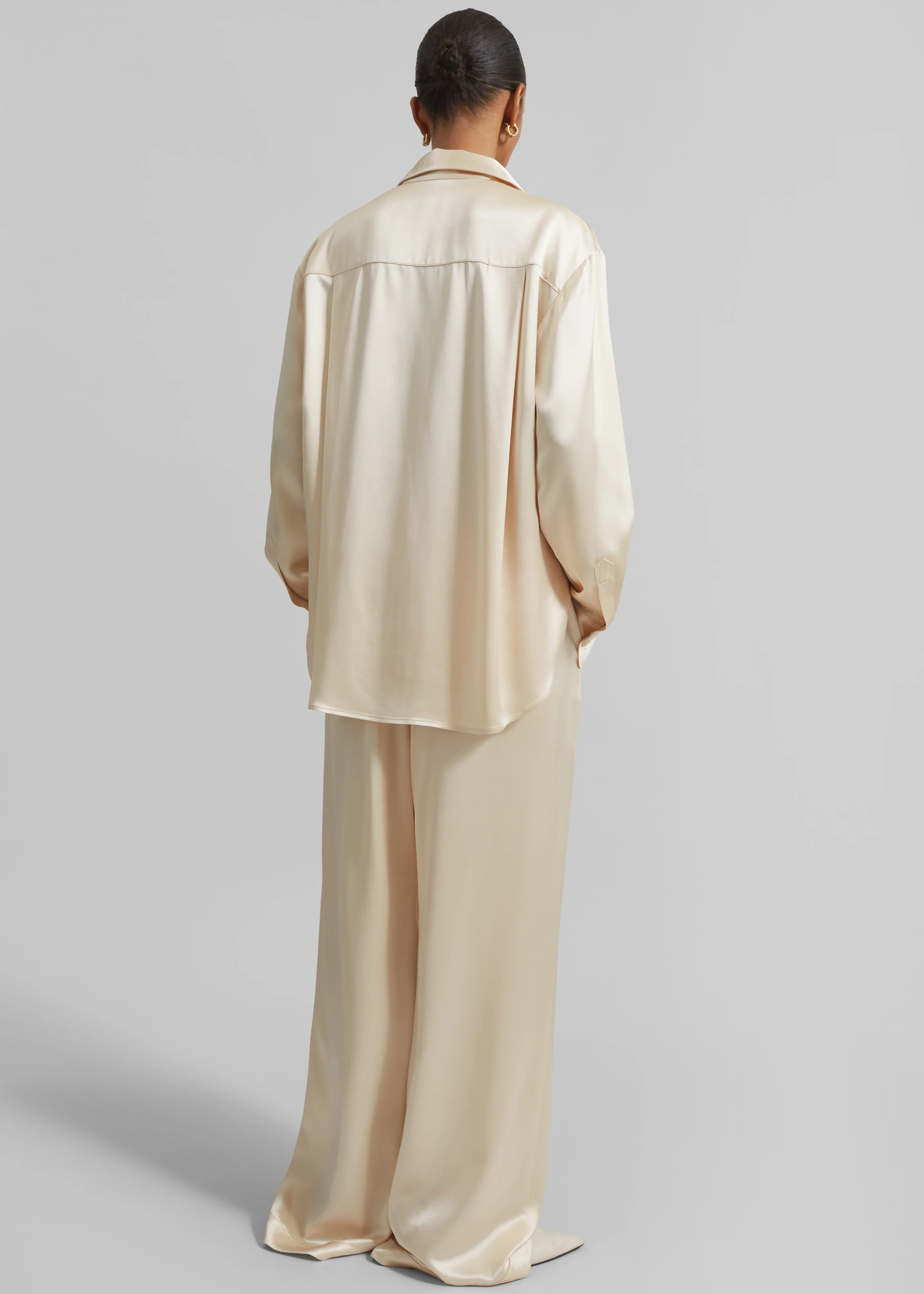 Peri Satin Shirt - Champagne - Image 5