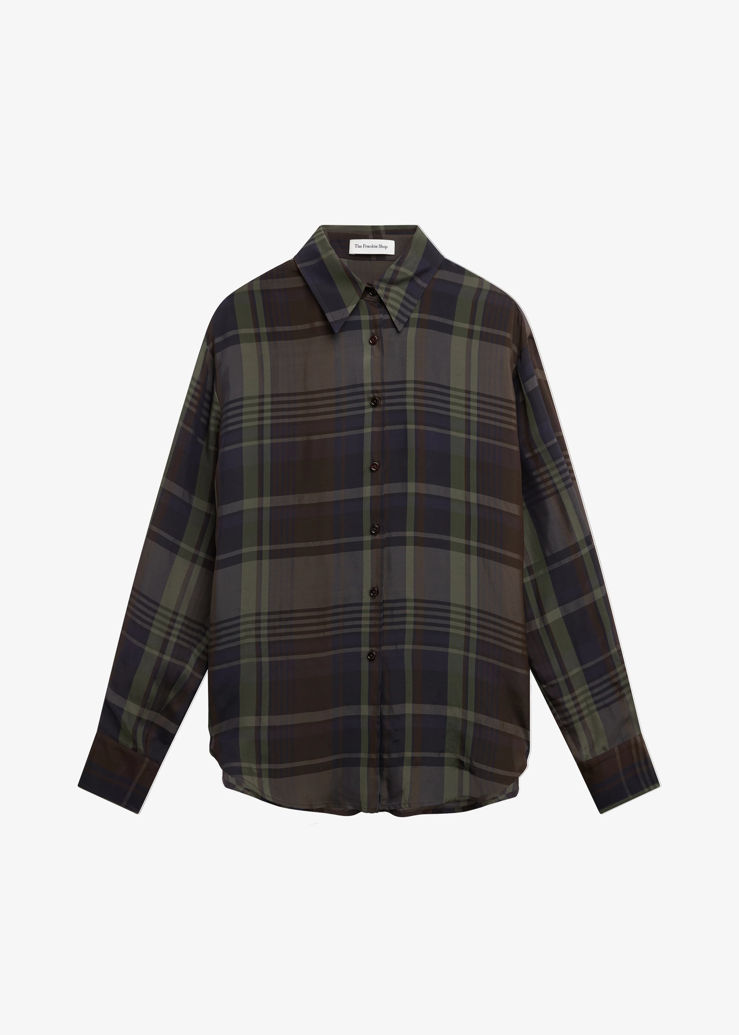 Peri Sheer Fluid Shirt - Navy Tartan - Image 7