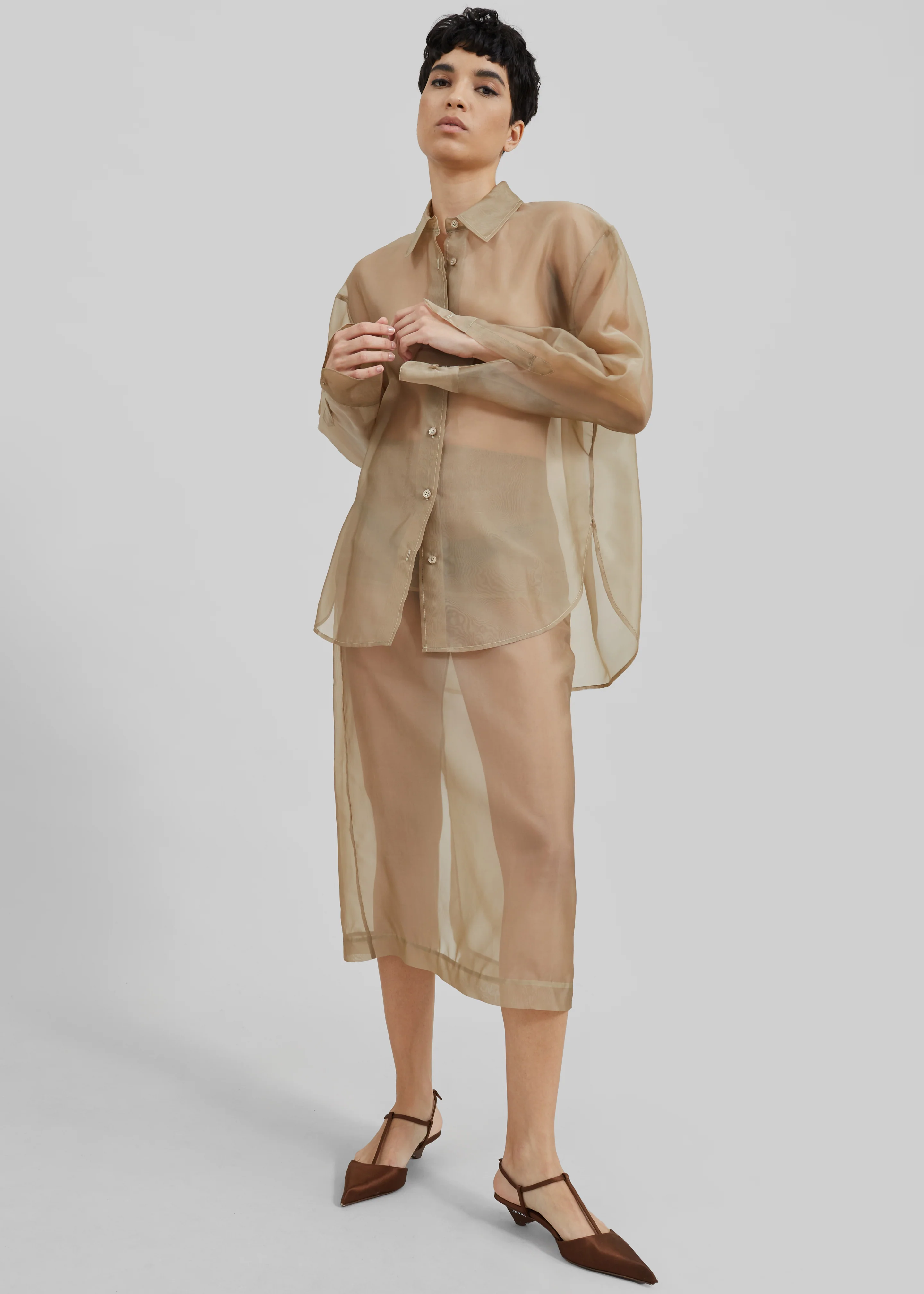 Peri Sheer Shirt - Desert Sand - Image 2