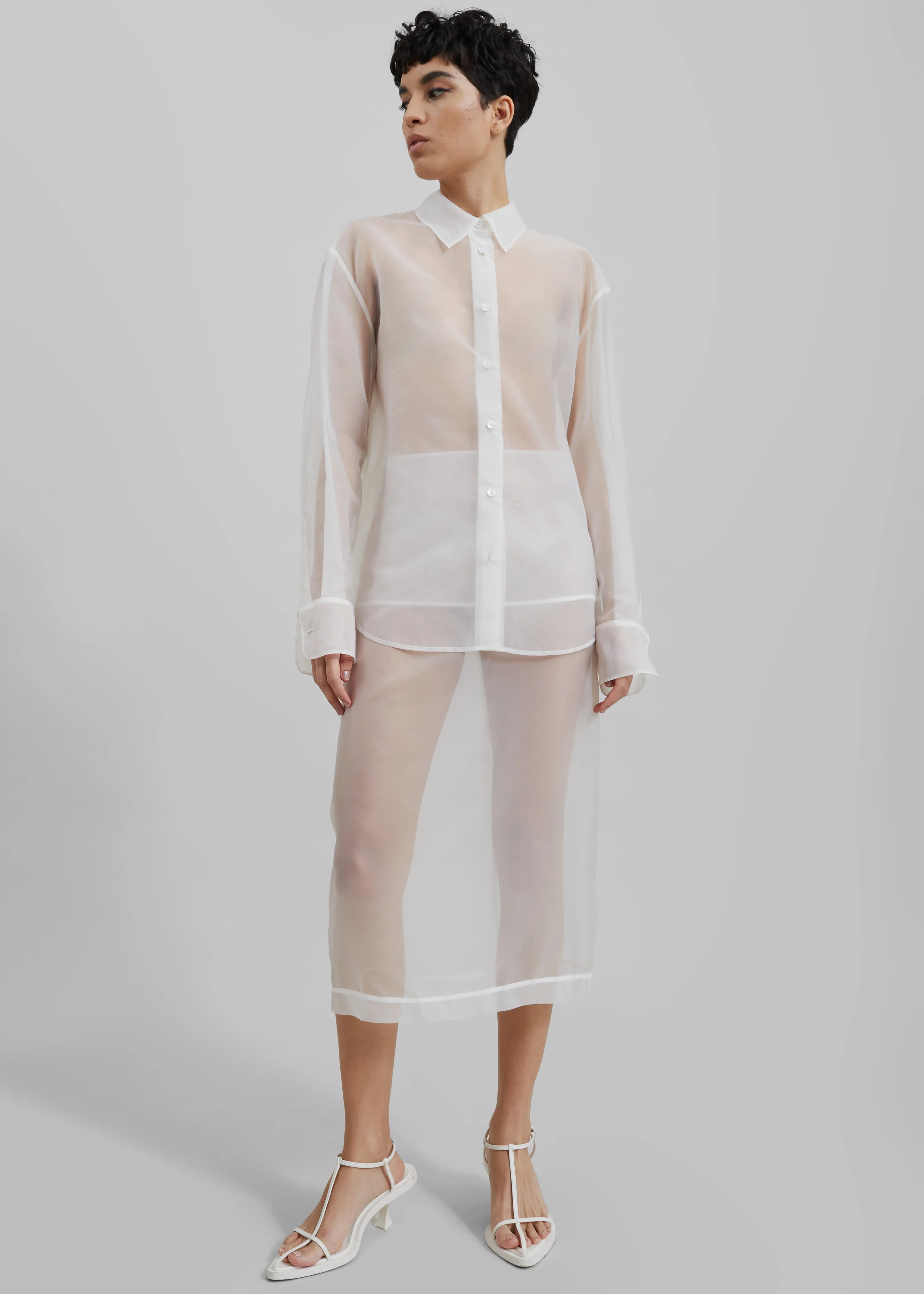 Peri Sheer Shirt - White - Image 4