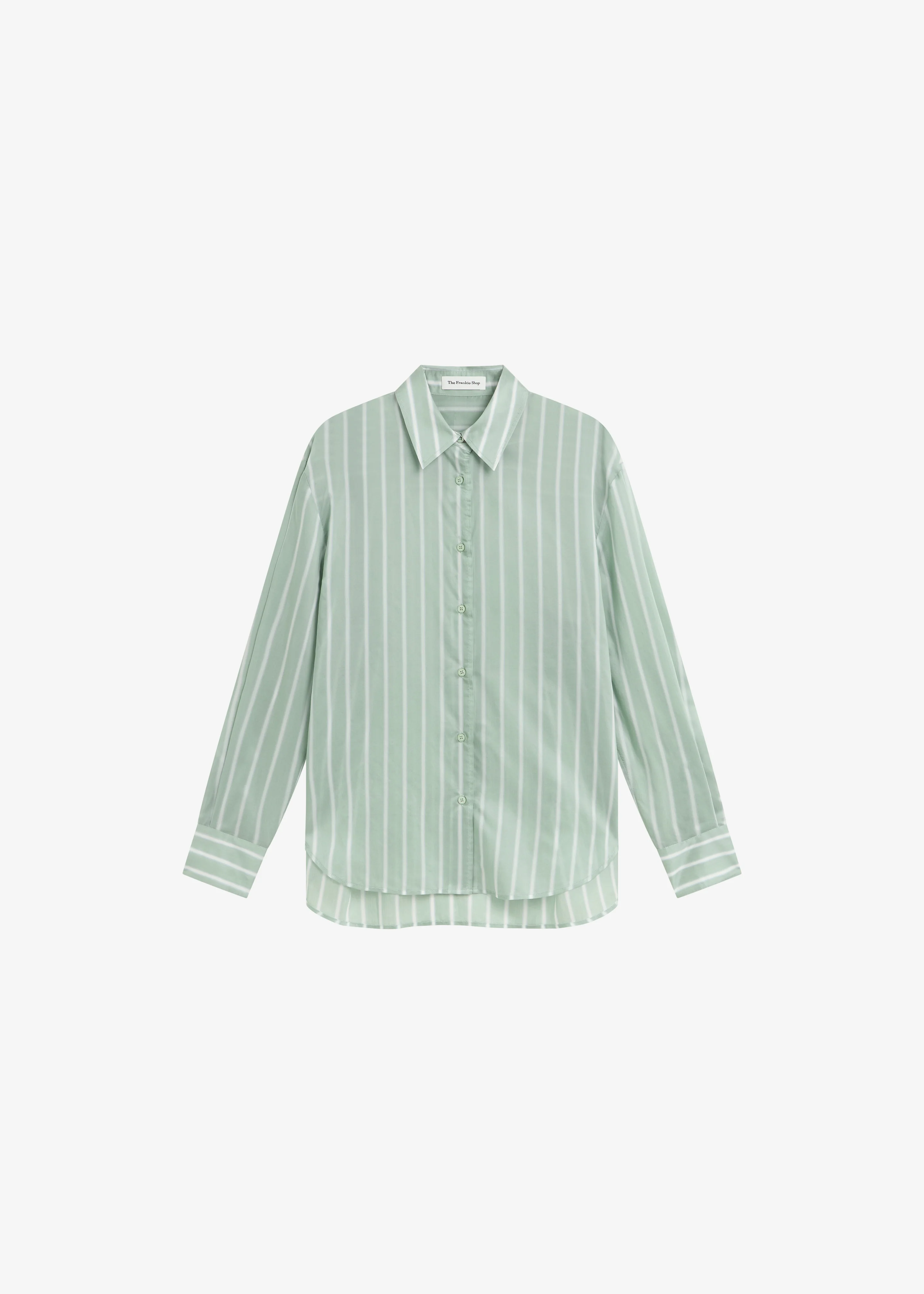 Peri Silk Shirt - Green Stripe - Image 9