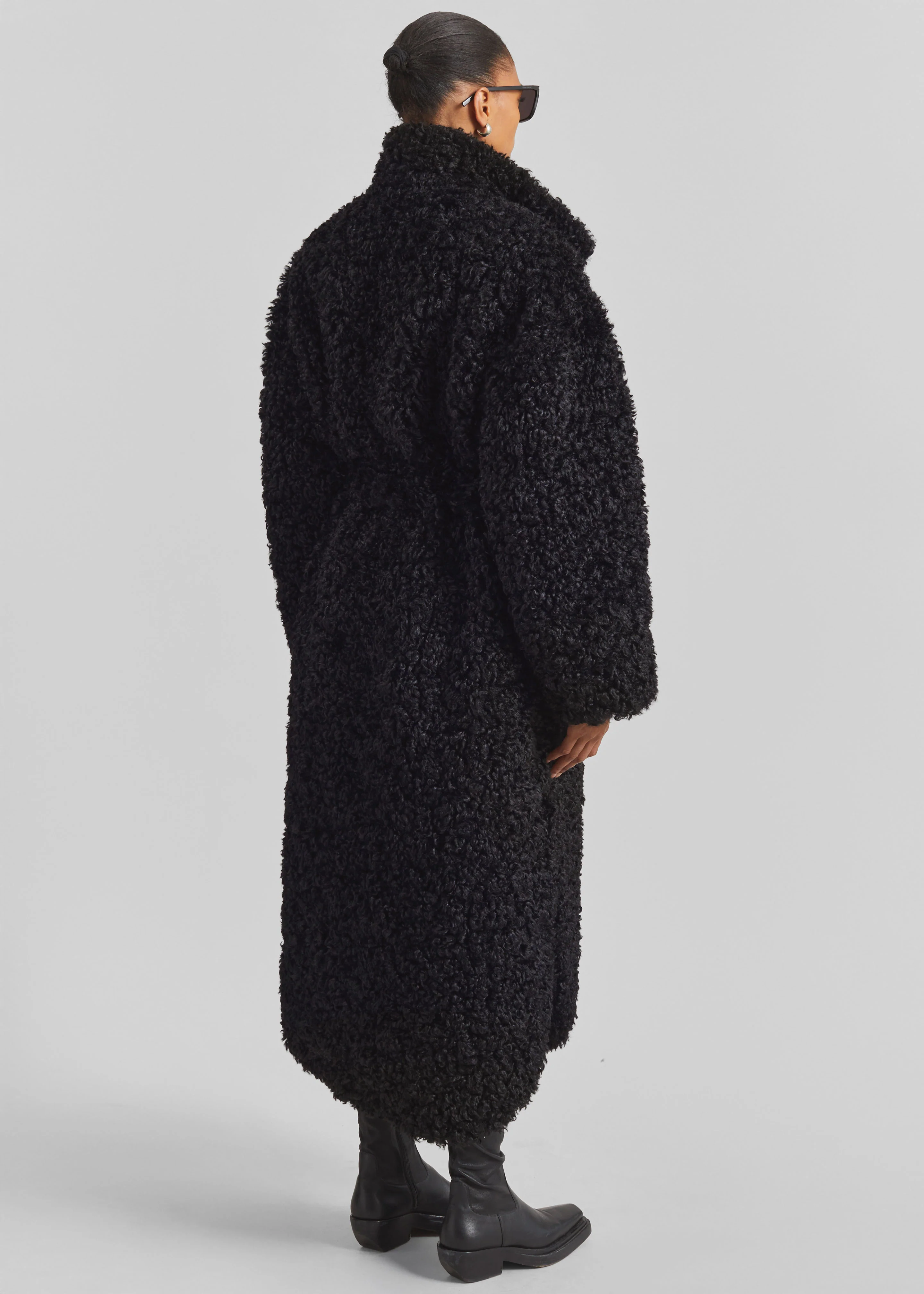Ravello Faux Shearling Robe Coat - Black - Image 10