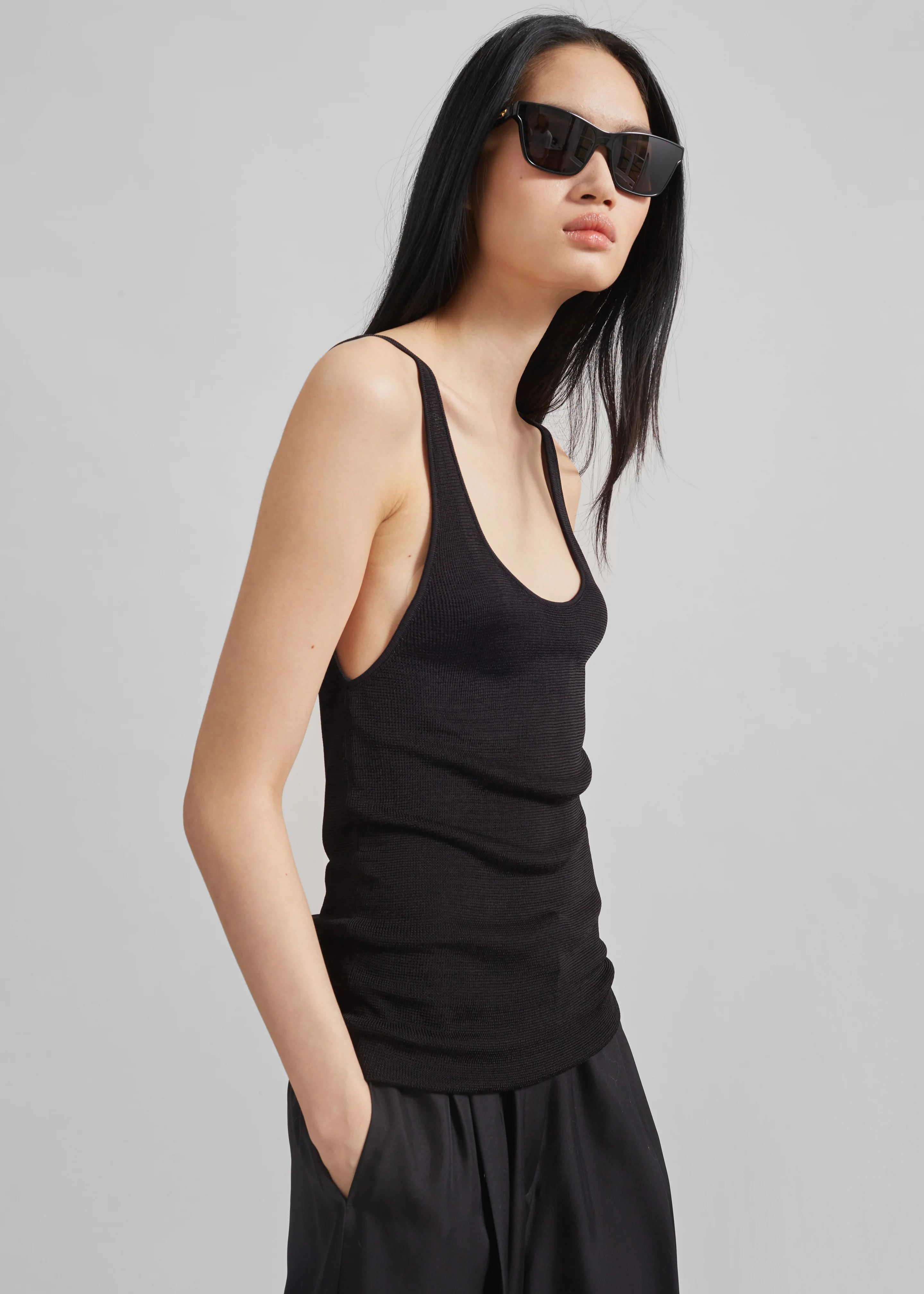 Rivo Knit Tank Top - Black - Image 2