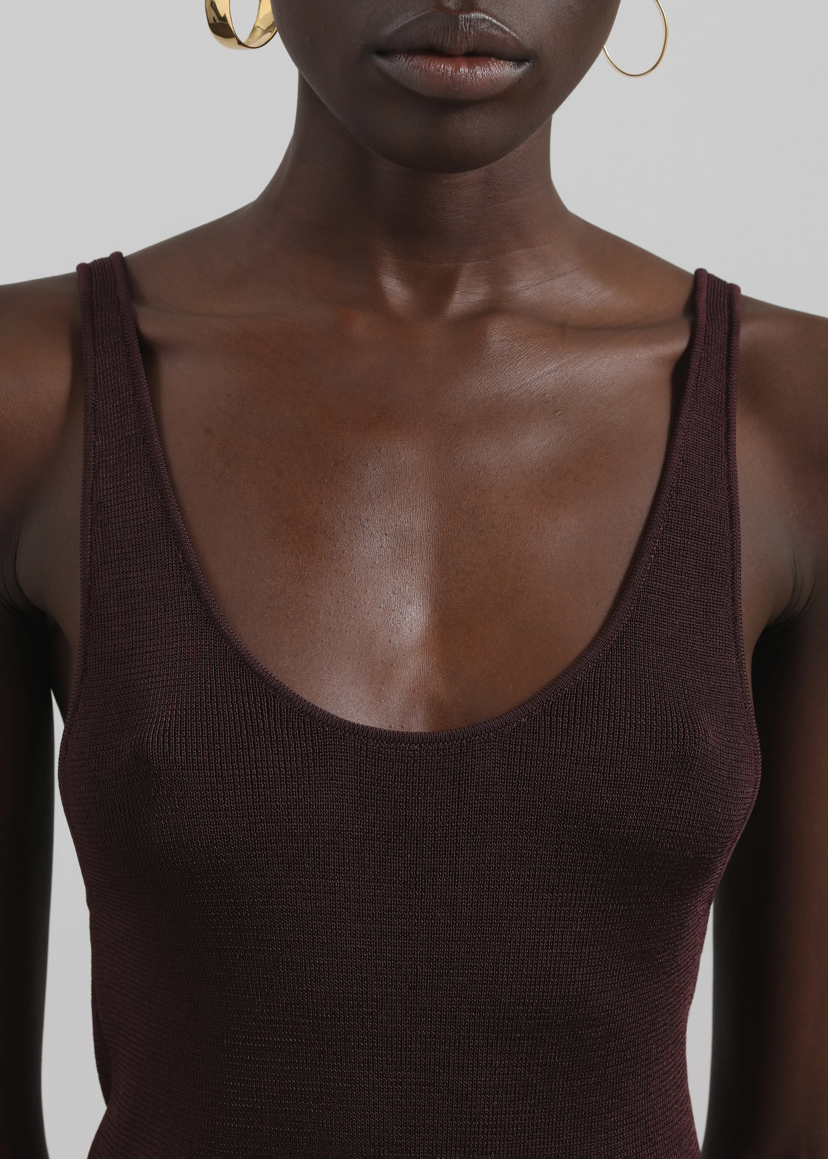 Rivo Knit Tank Top - Burgundy - Image 2
