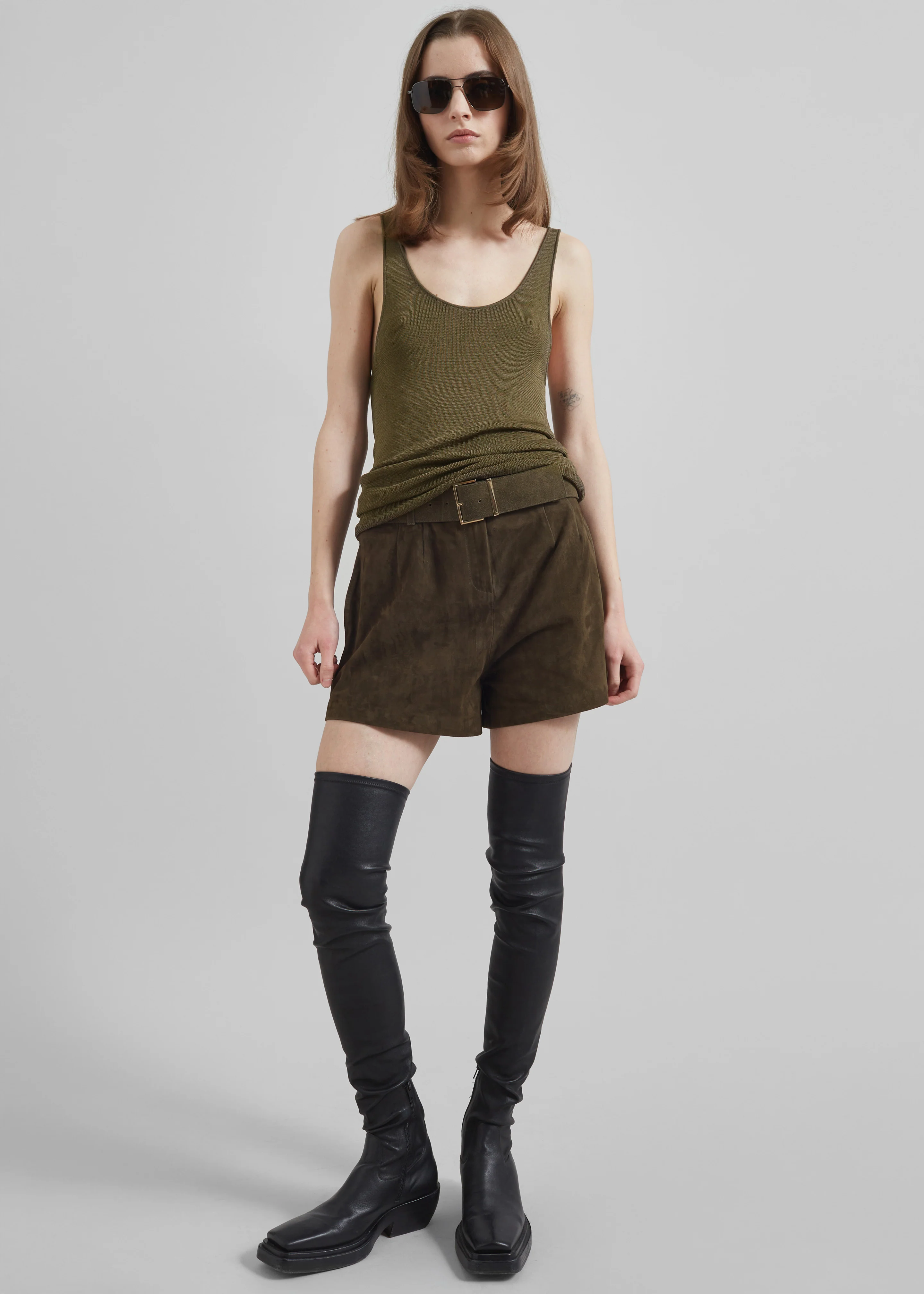 Rivo Knit Tank Top - Khaki - Image 6