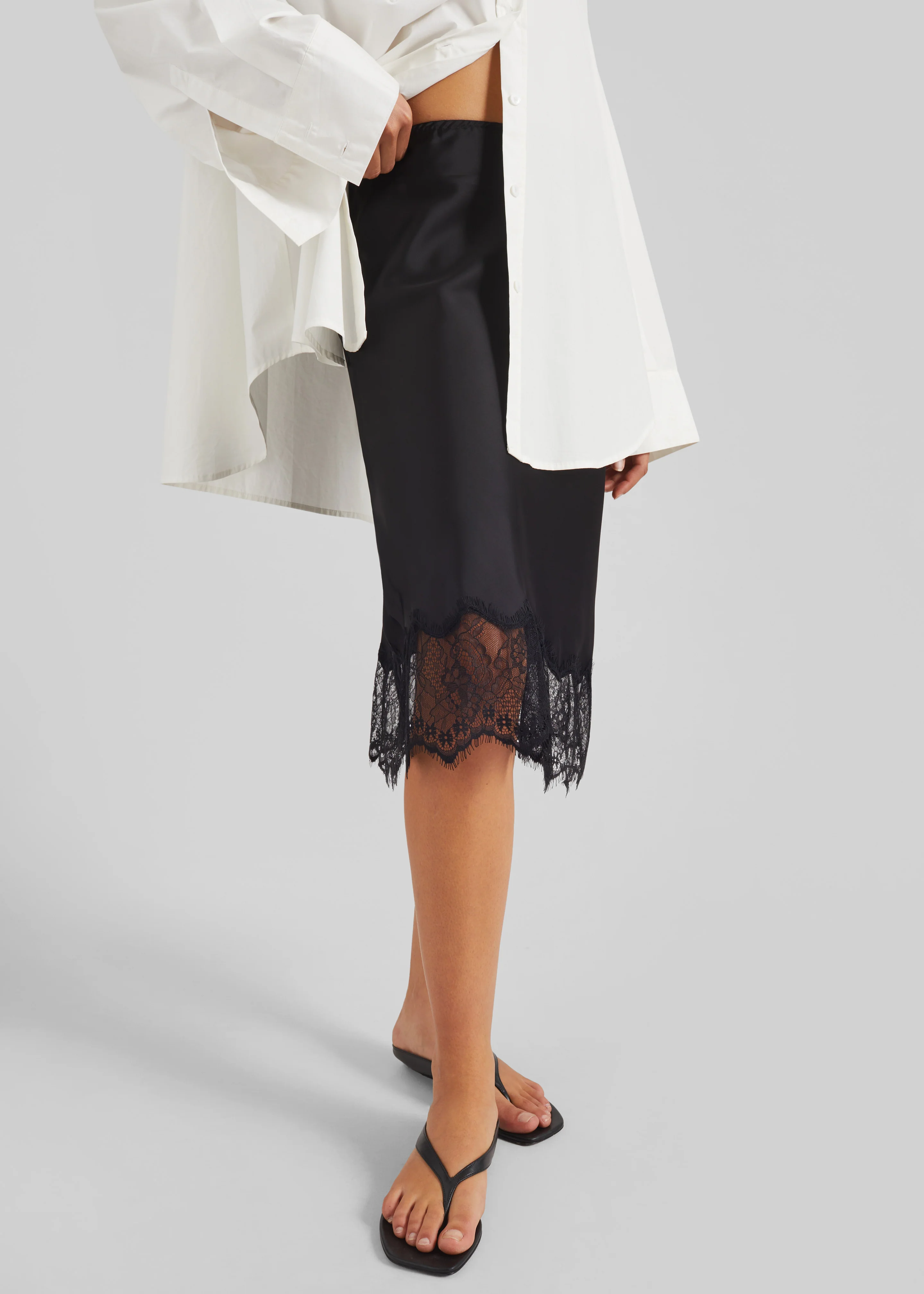 Rosyth Lace Midi Skirt - Black