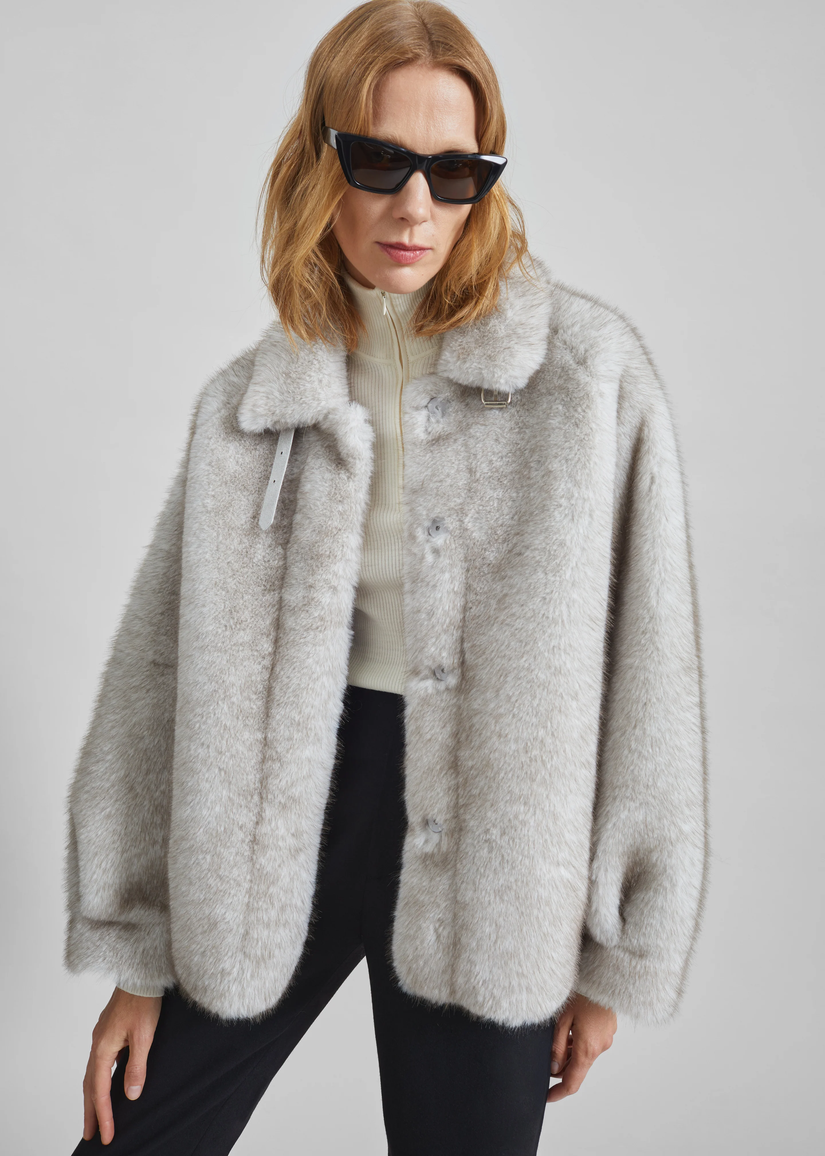 Senja Faux Fur Jacket - Light Beige
