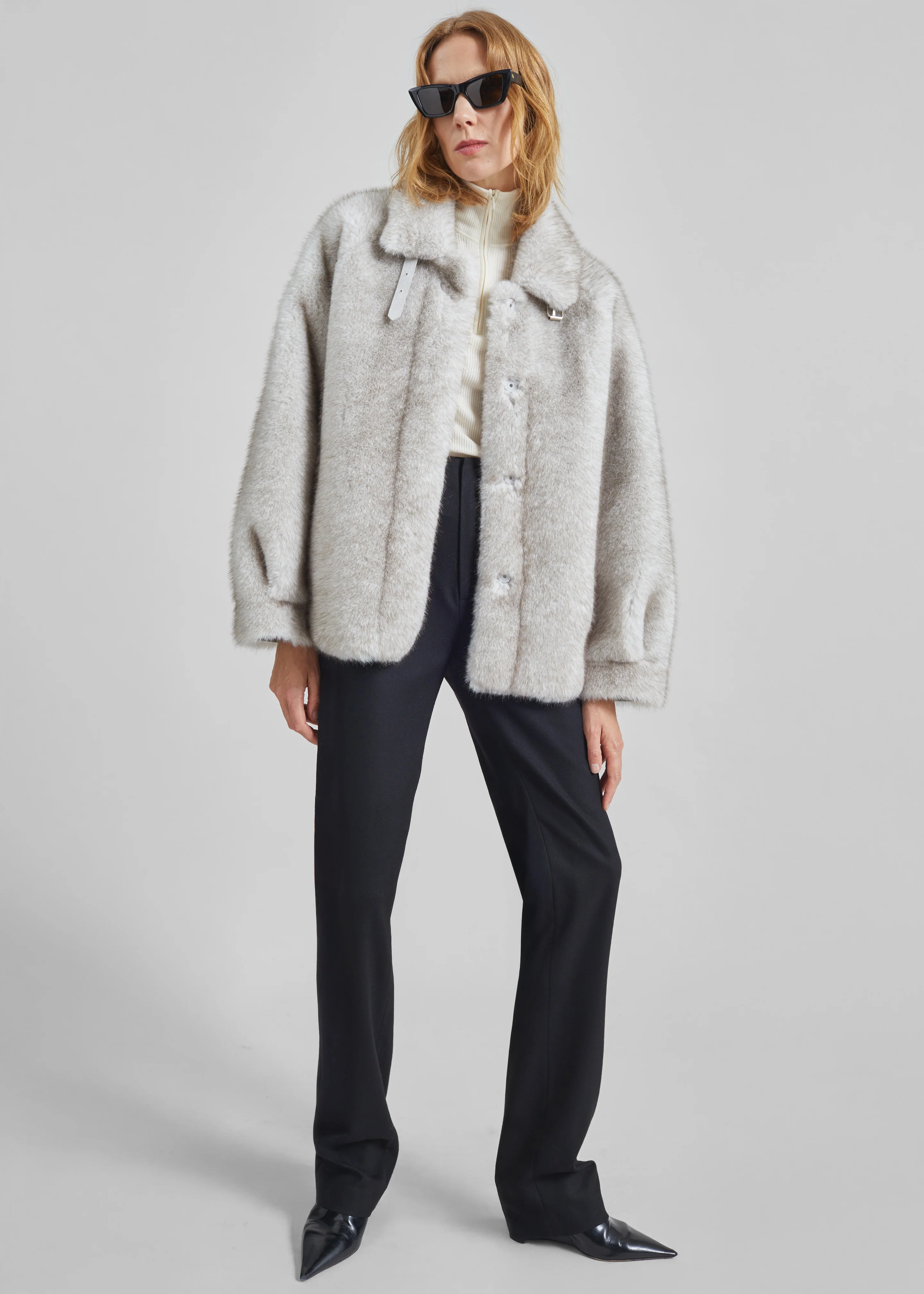 Senja Faux Fur Jacket - Light Beige - Image 5
