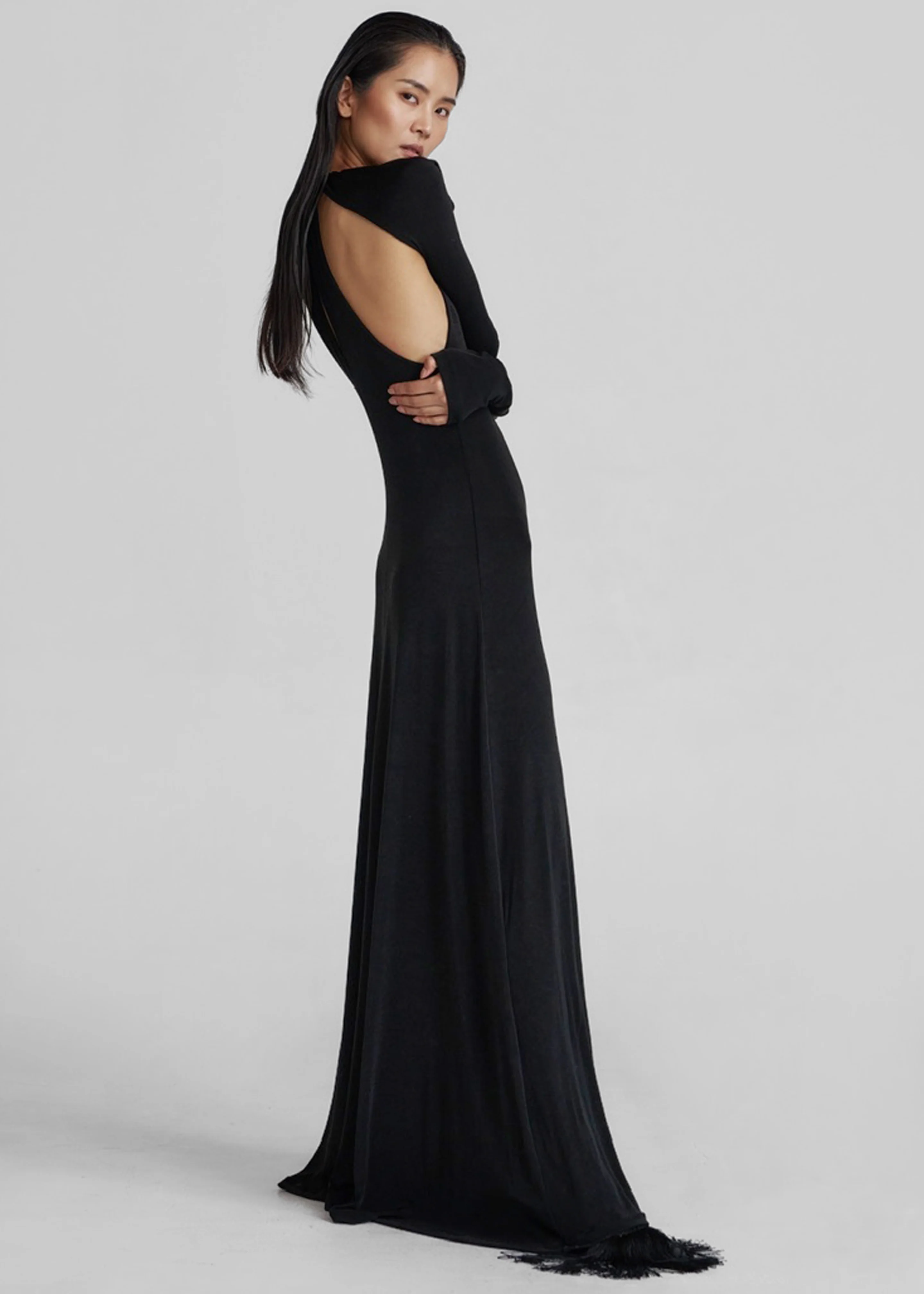 Seskin Evening Maxi Dress - Black - Image 3