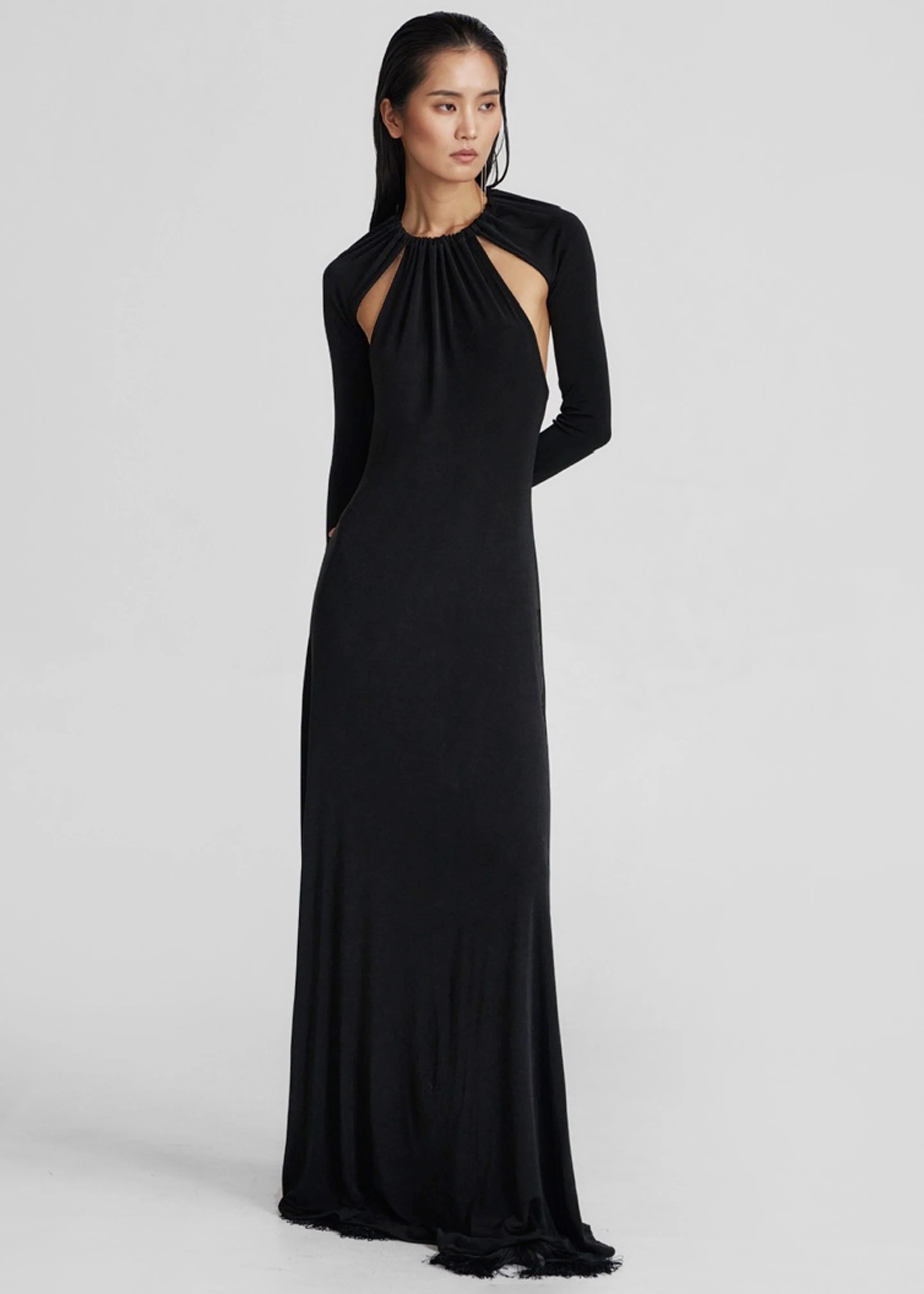 Seskin Evening Maxi Dress - Black - Image 5