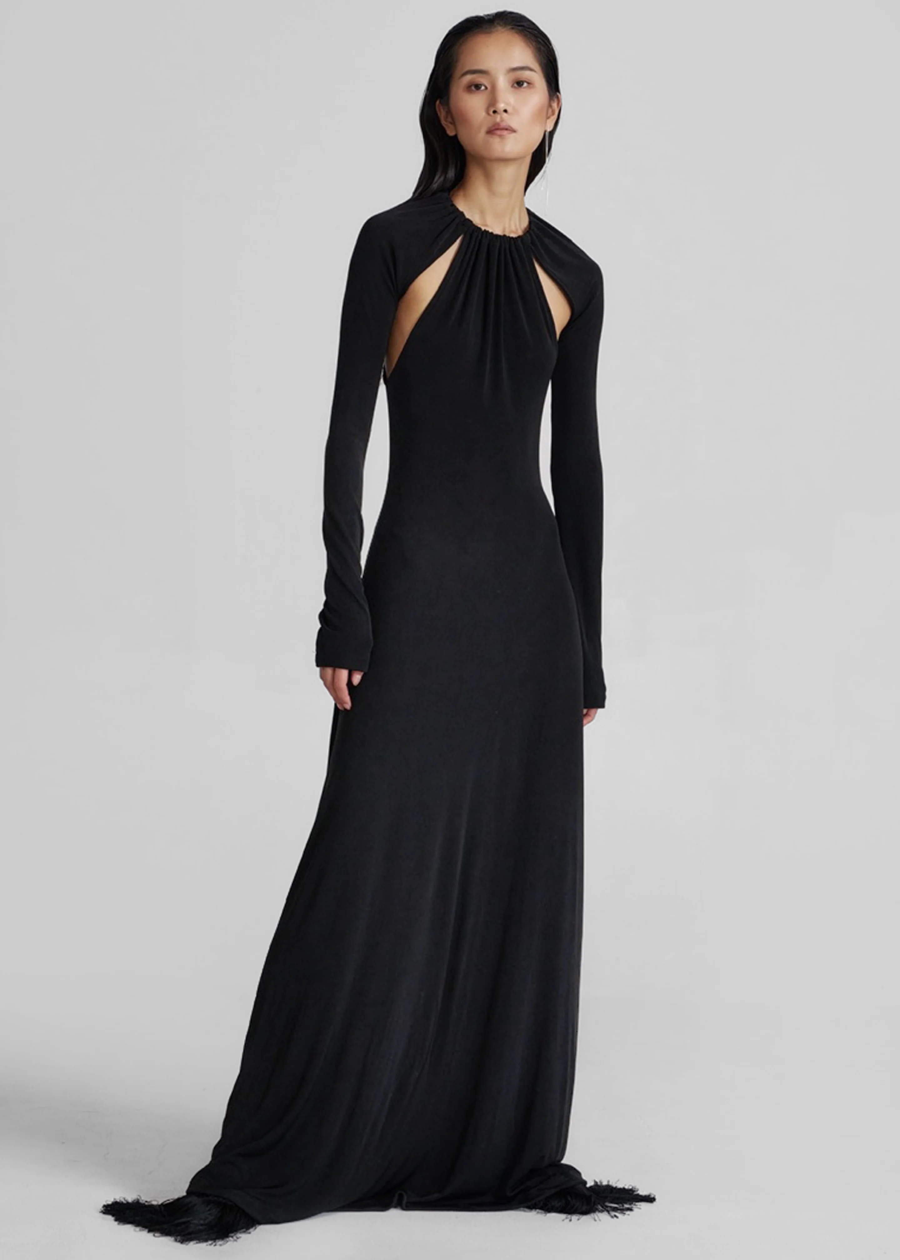 Seskin Evening Maxi Dress - Black - Image 7