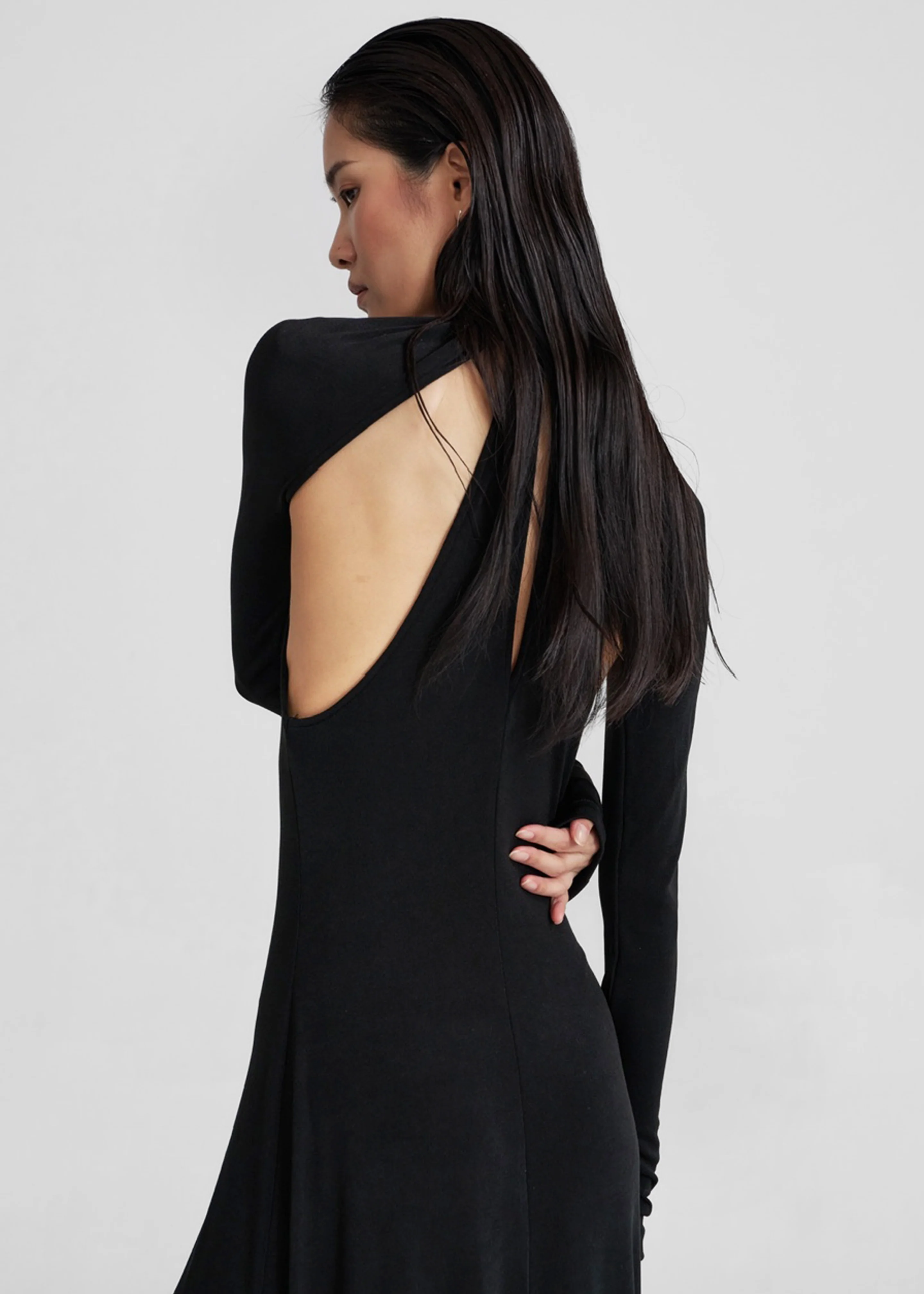 Seskin Evening Maxi Dress - Black - Image 8