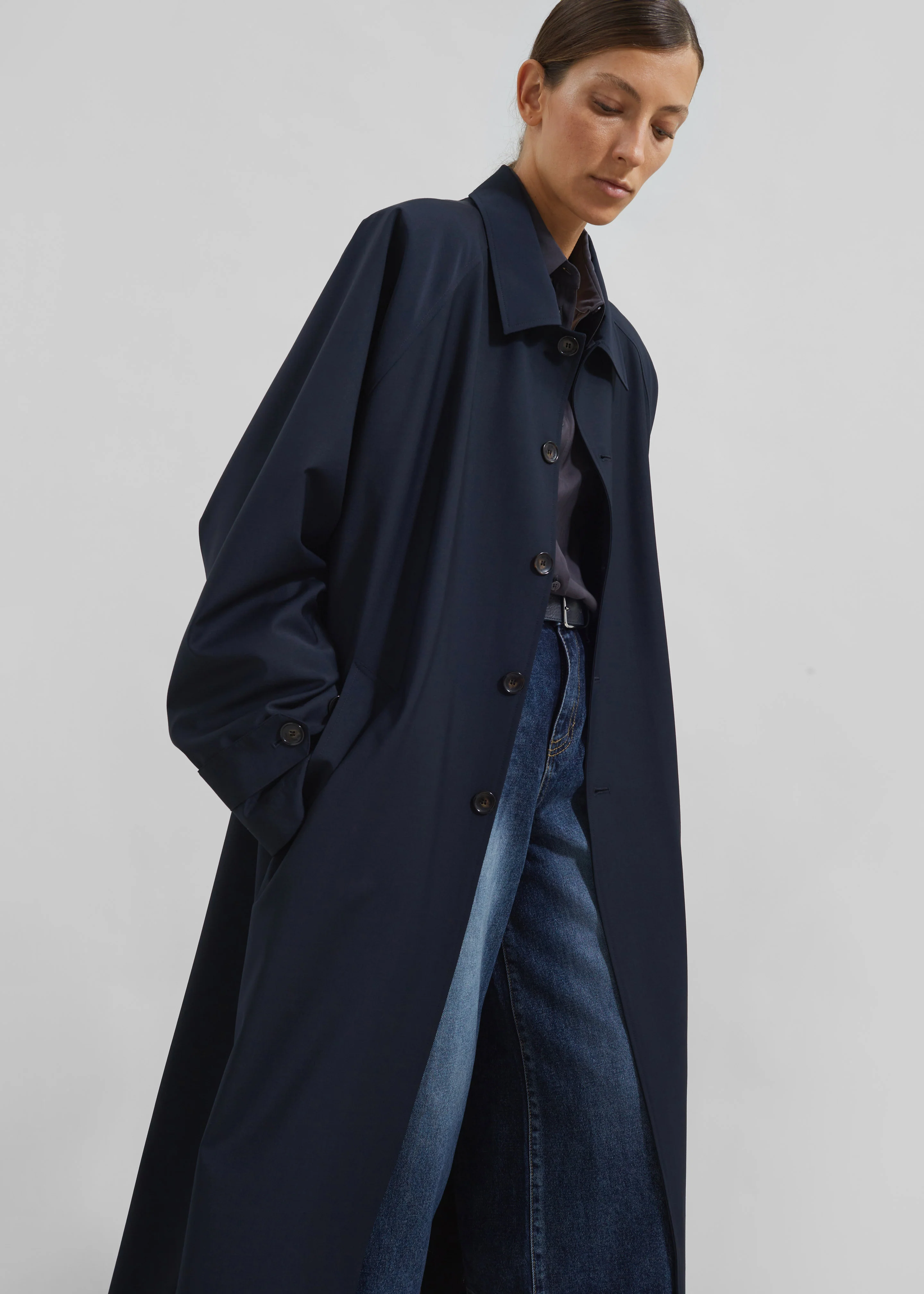 Shay Trench Coat - Dark Navy - Image 3