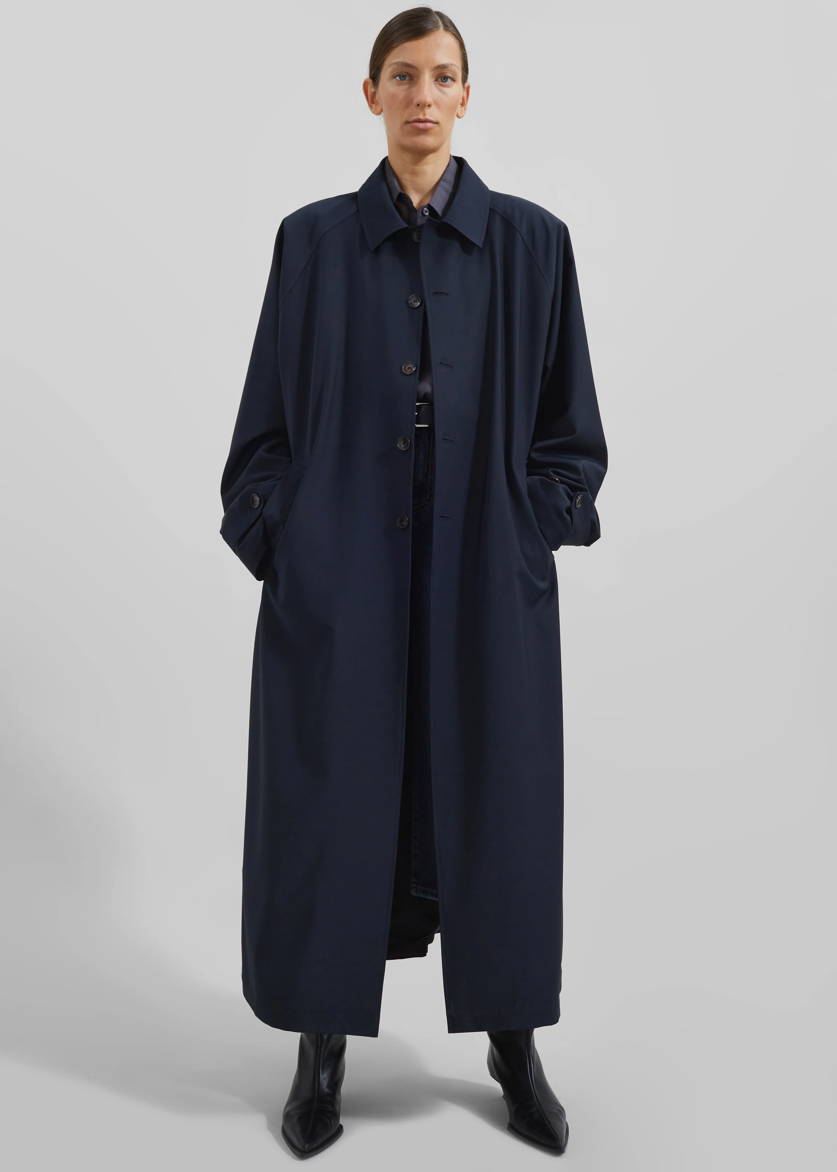 Shay Trench Coat - Dark Navy - Image 5