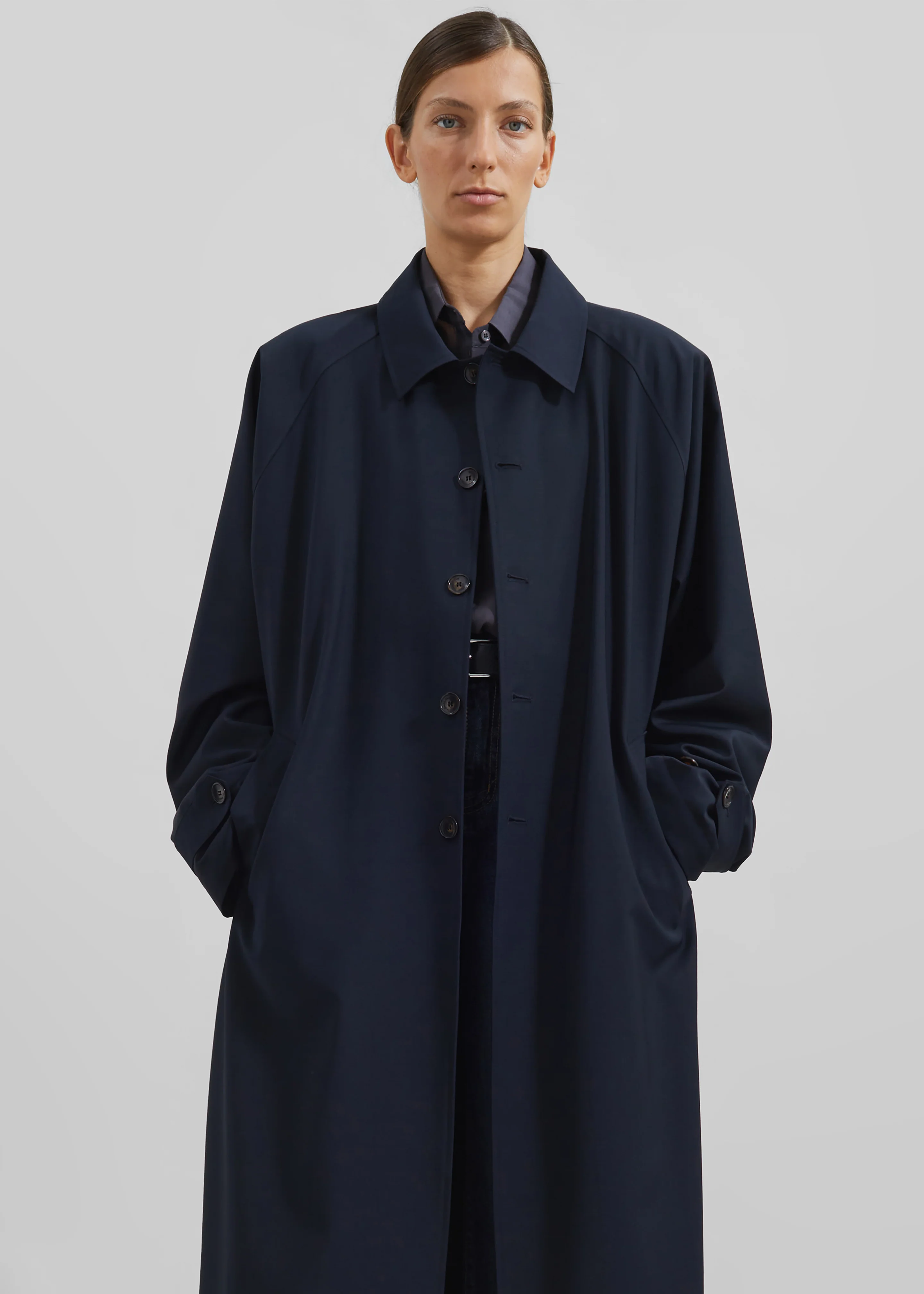 Shay Trench Coat - Dark Navy - Image 9