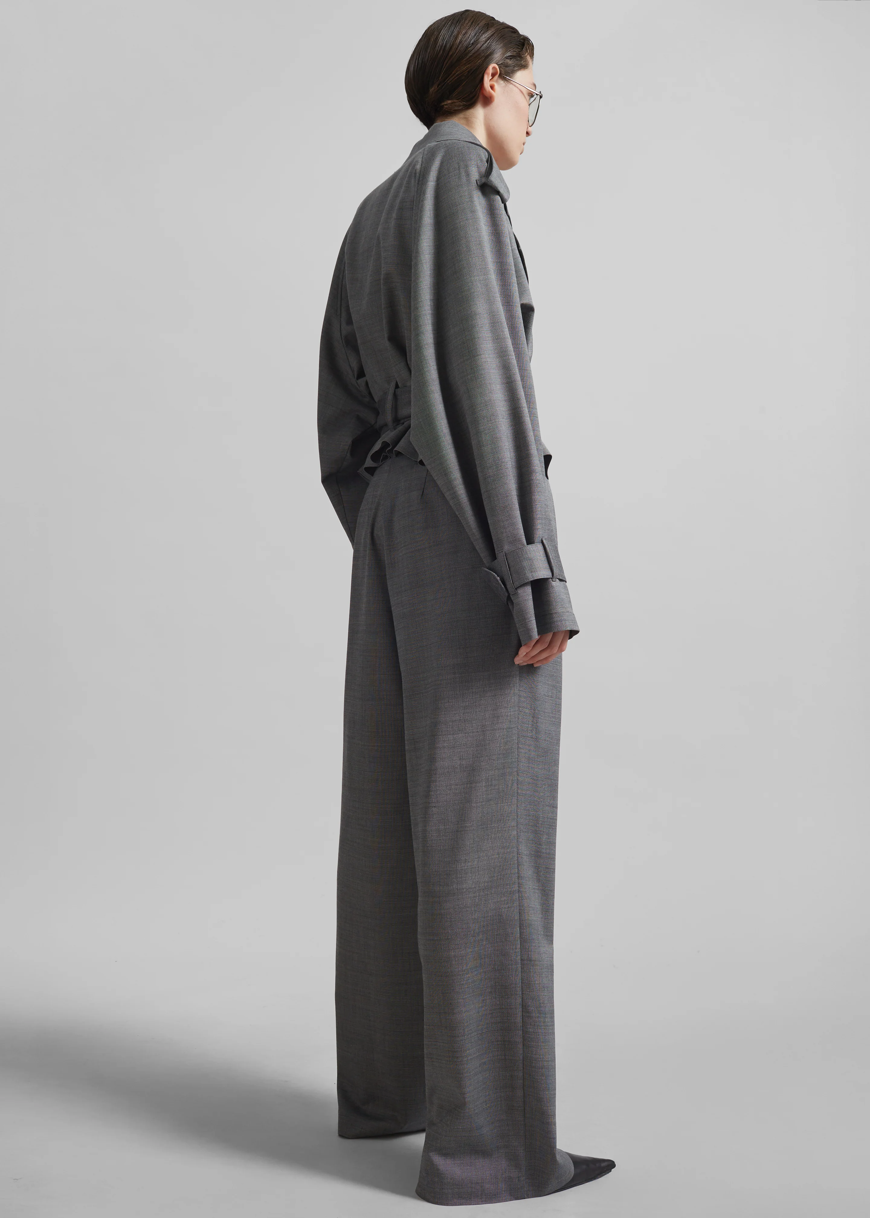 Simona Short Trench - Grey Melange - Image 16