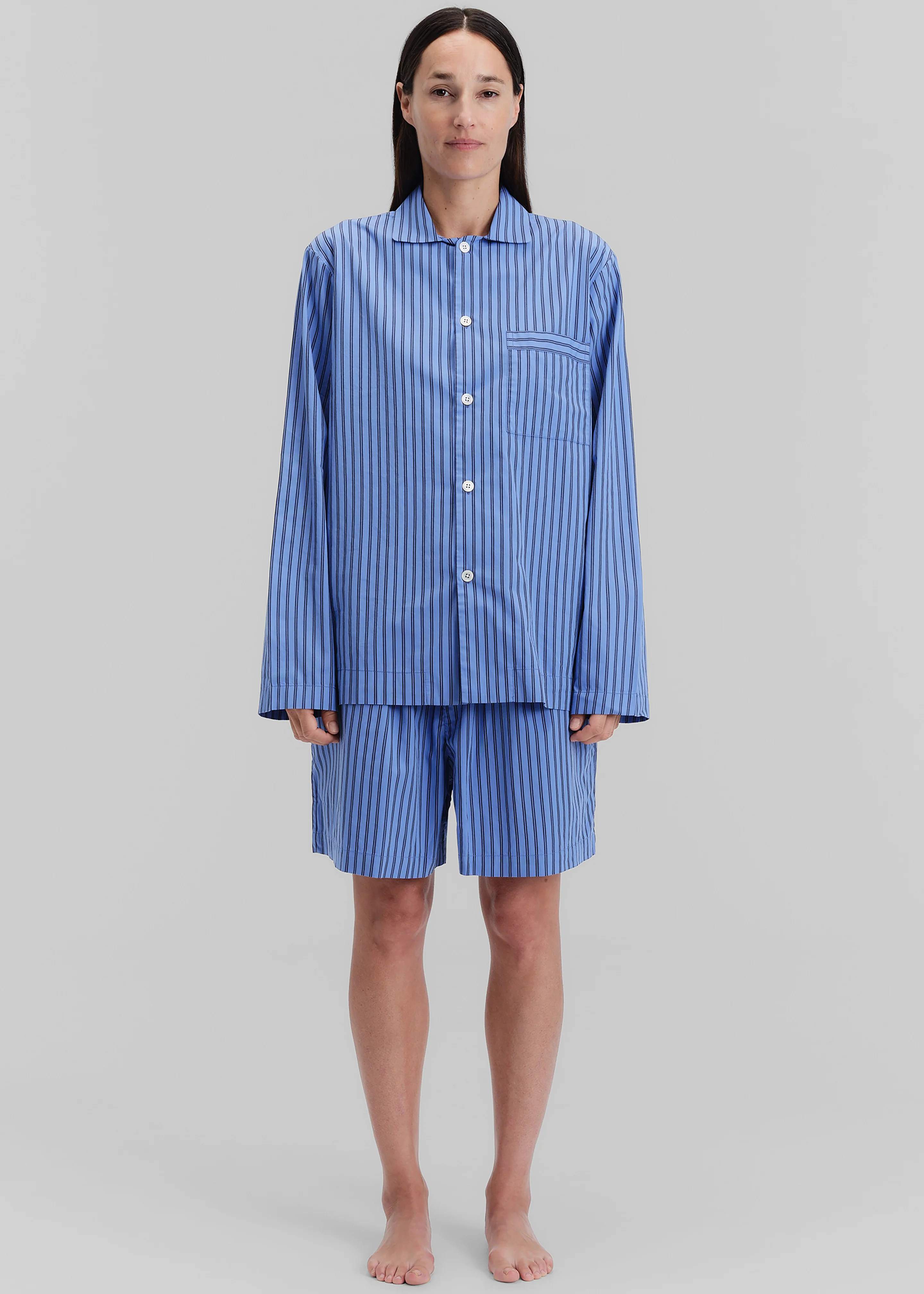 Tekla Poplin Pyjama Shorts - Boro Stripes - Image 2