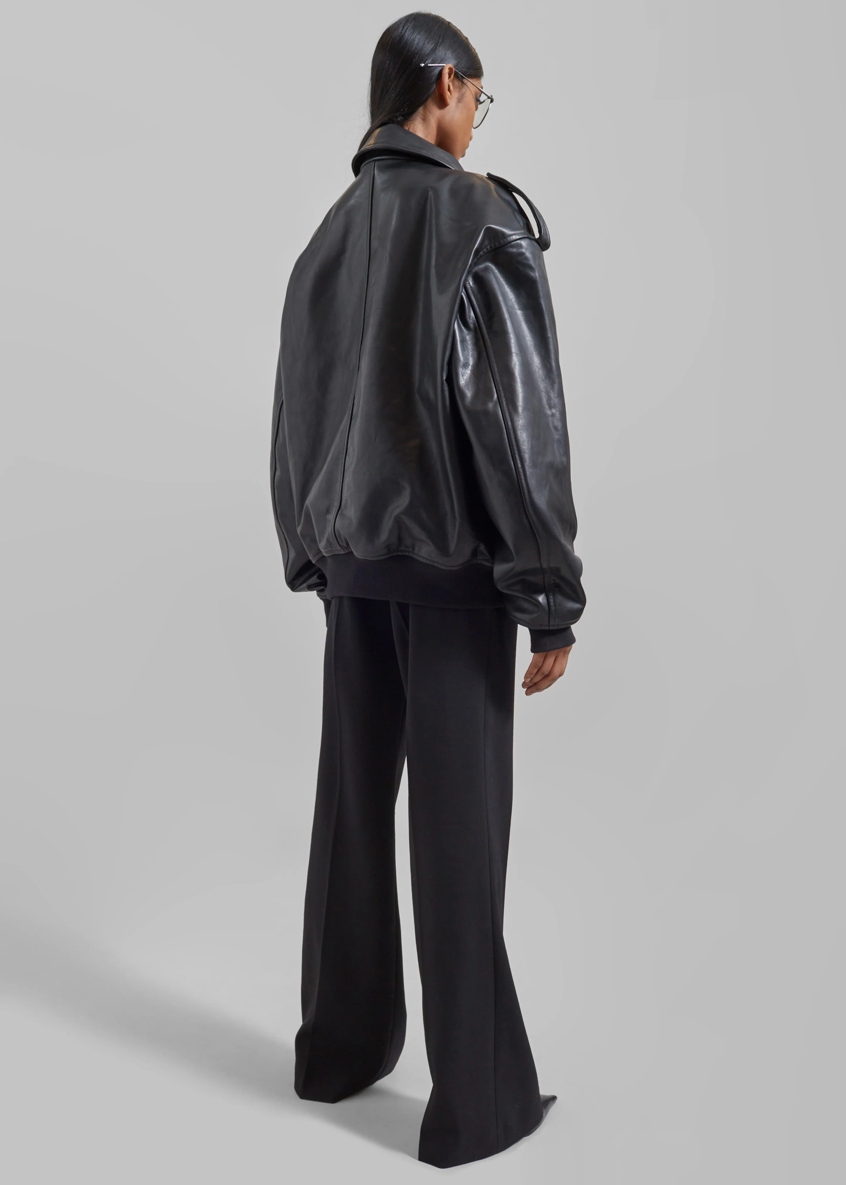Viper Leather Jacket - Black - Image 11
