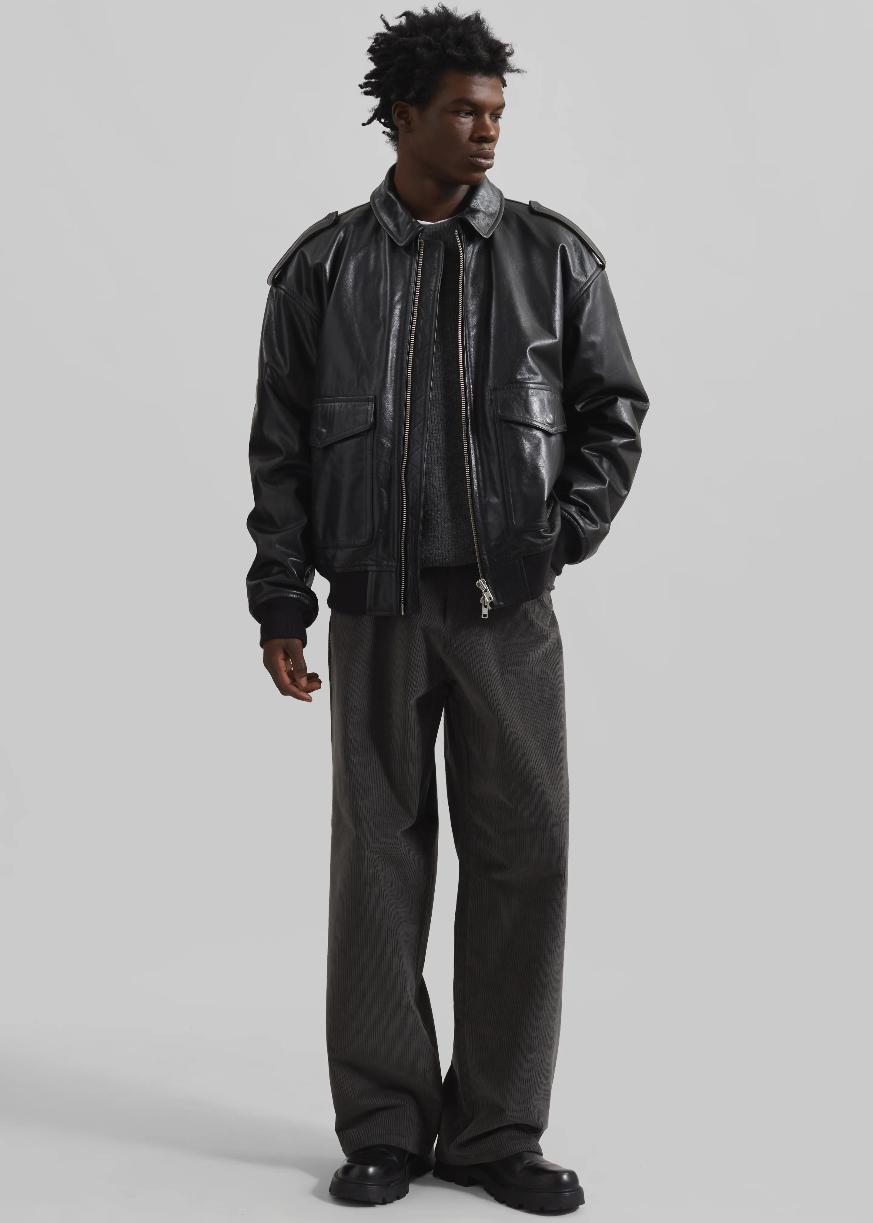 Viper Leather Jacket - Black - Image 12