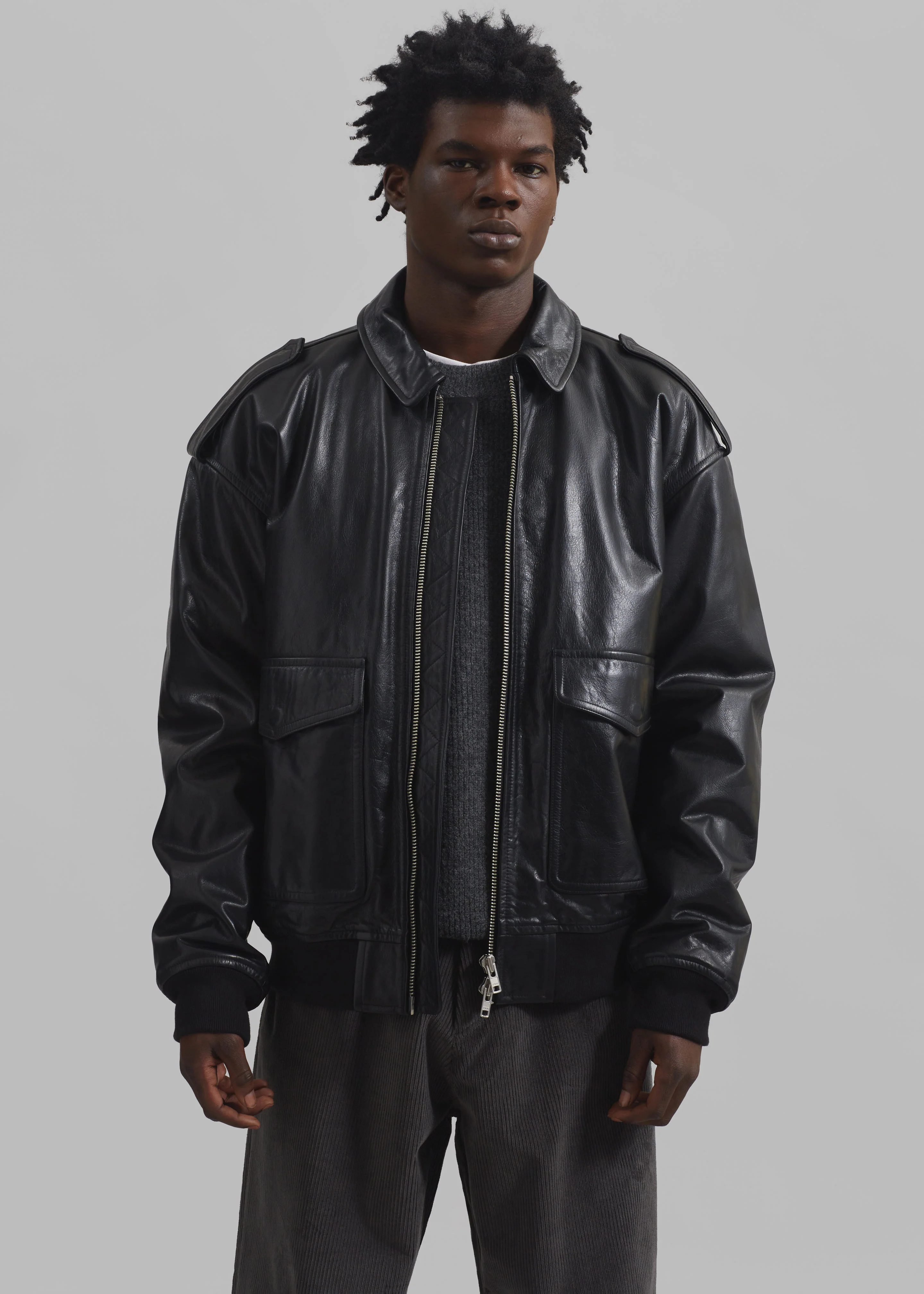 Viper Leather Jacket - Black - Image 13