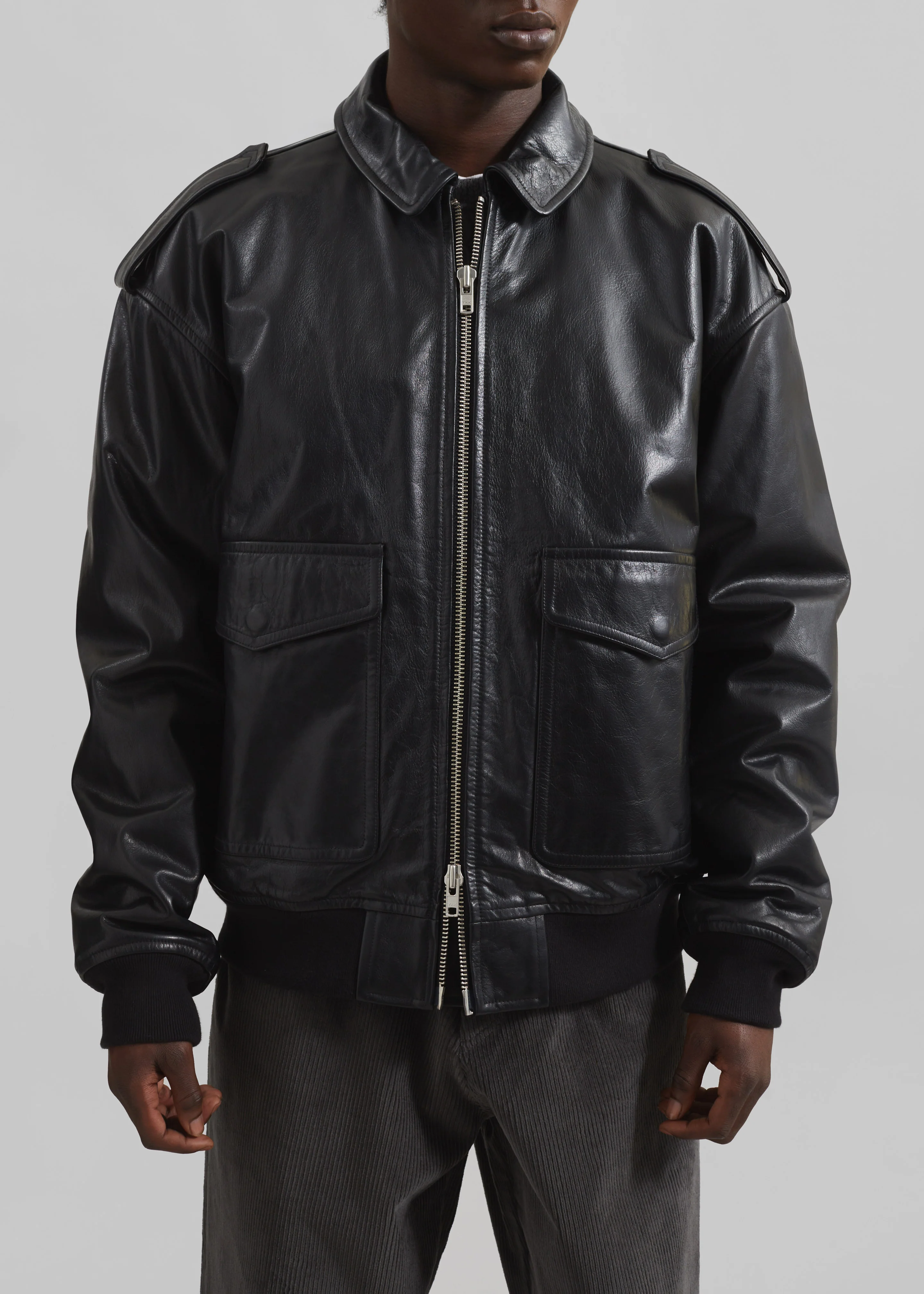 Viper Leather Jacket - Black - Image 14