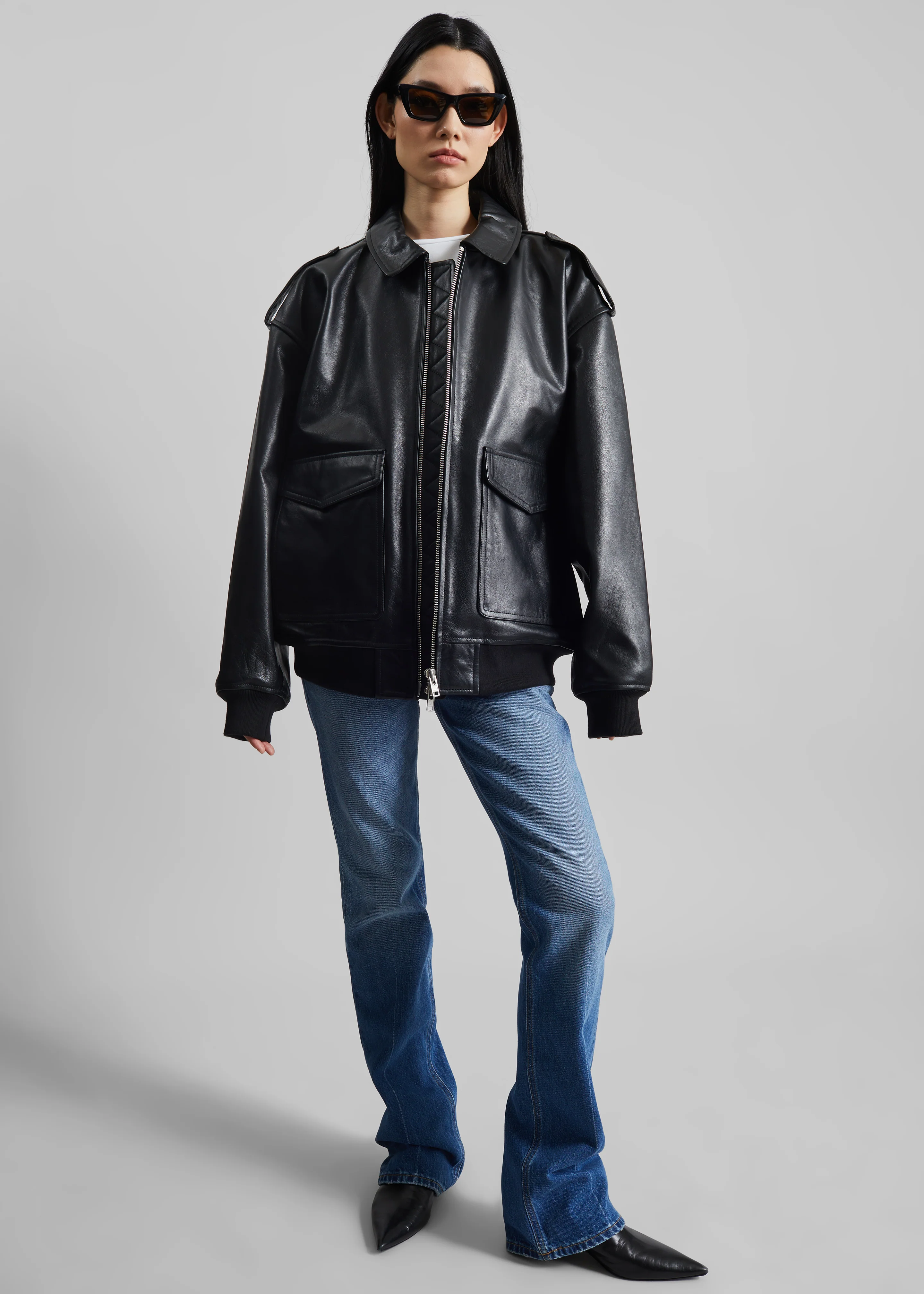 Viper Leather Jacket - Black - Image 16