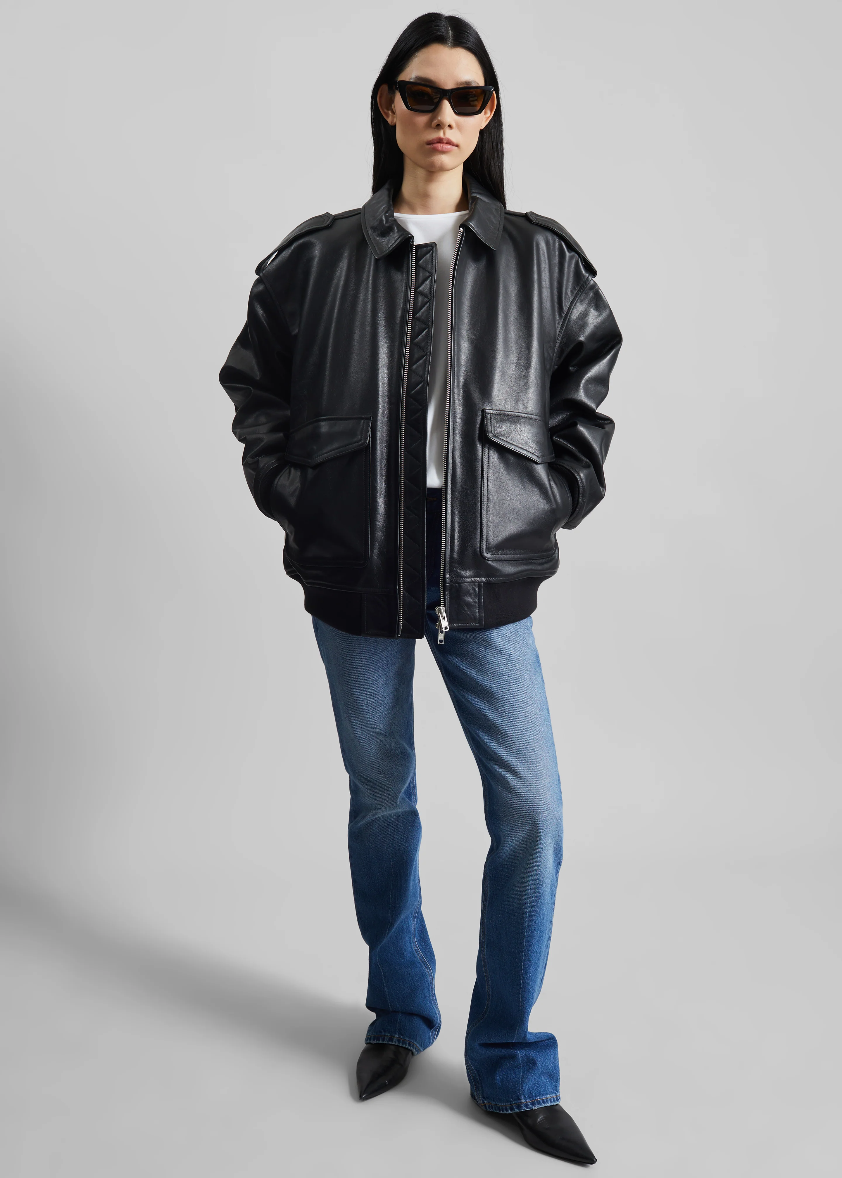 Viper Leather Jacket - Black - Image 17