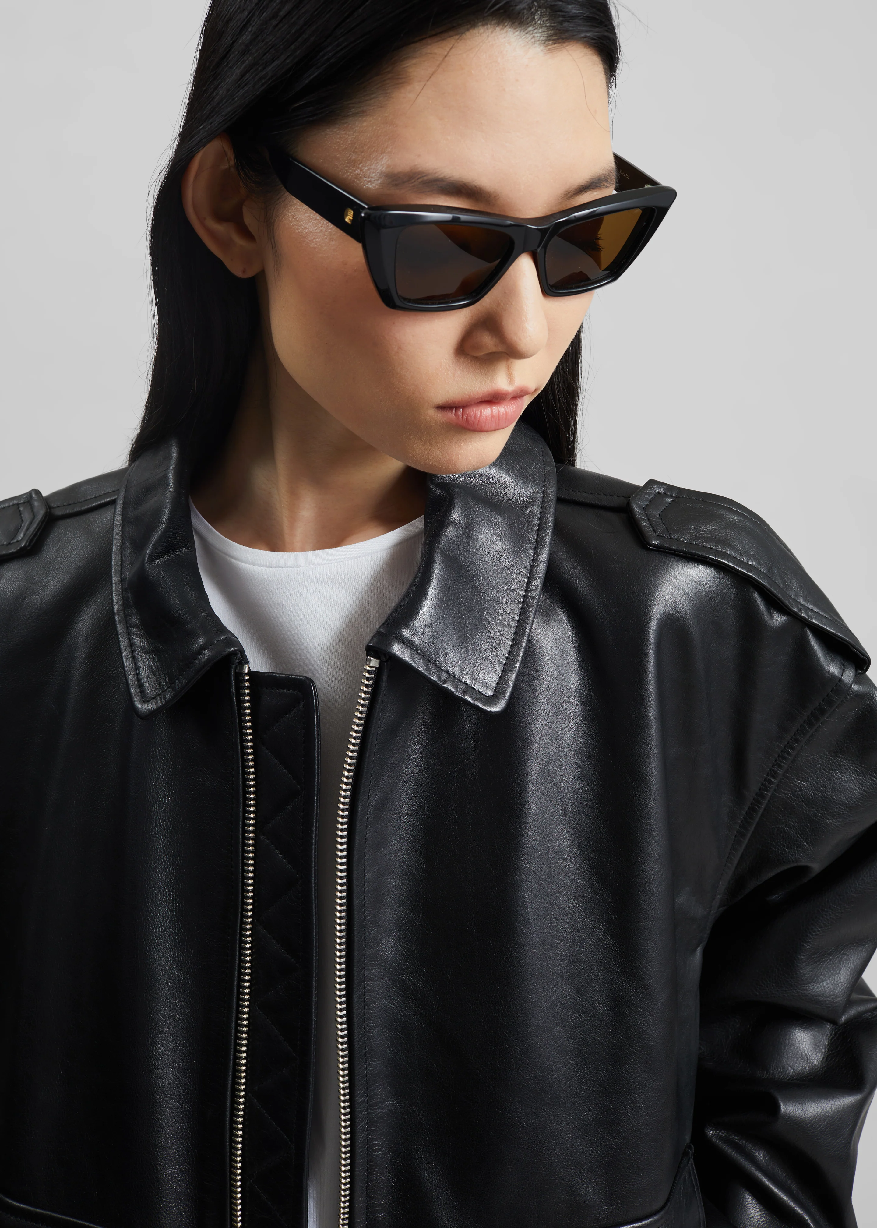 Viper Leather Jacket - Black - Image 18