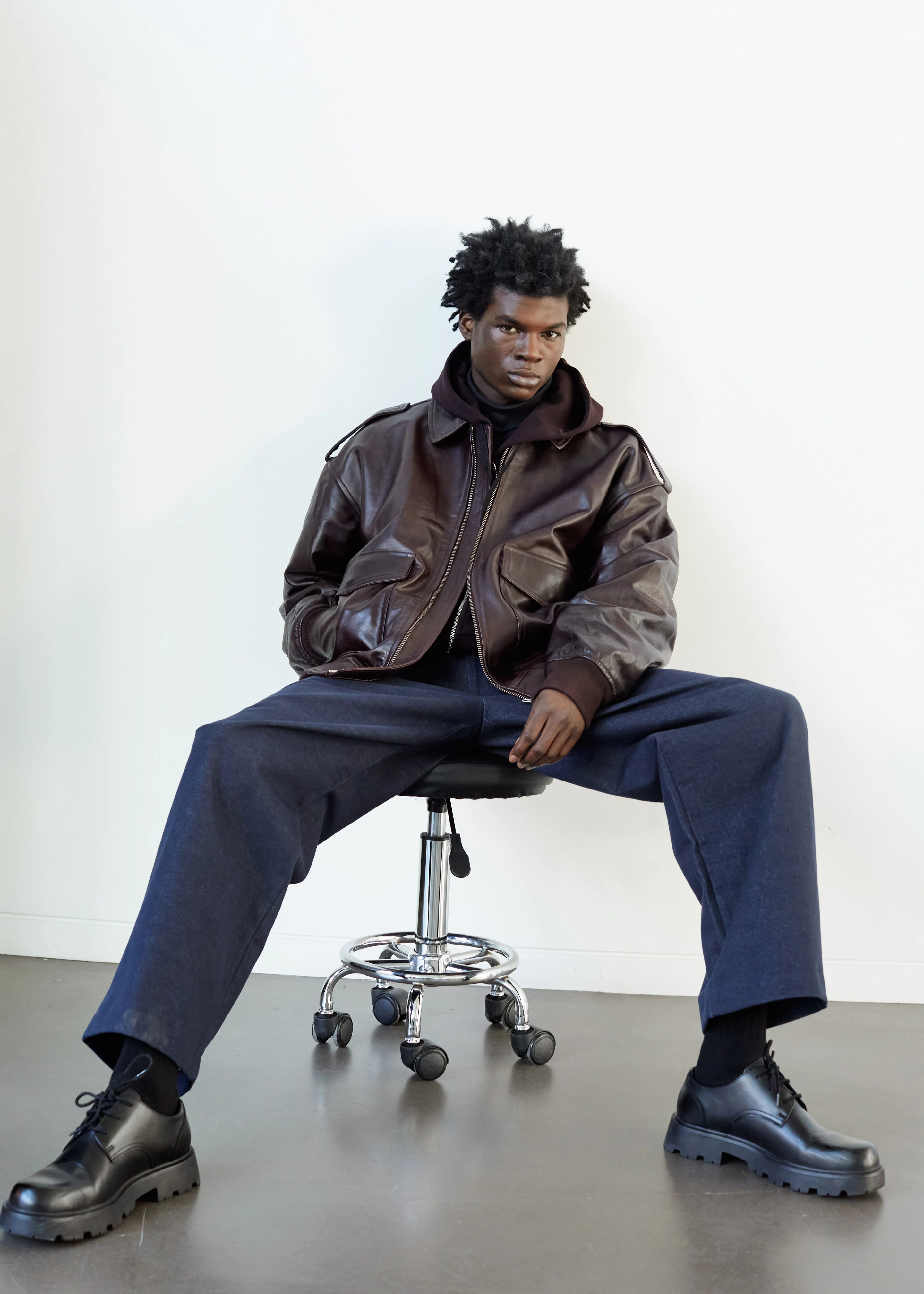 Viper Leather Jacket - Dark Plum - Image 10