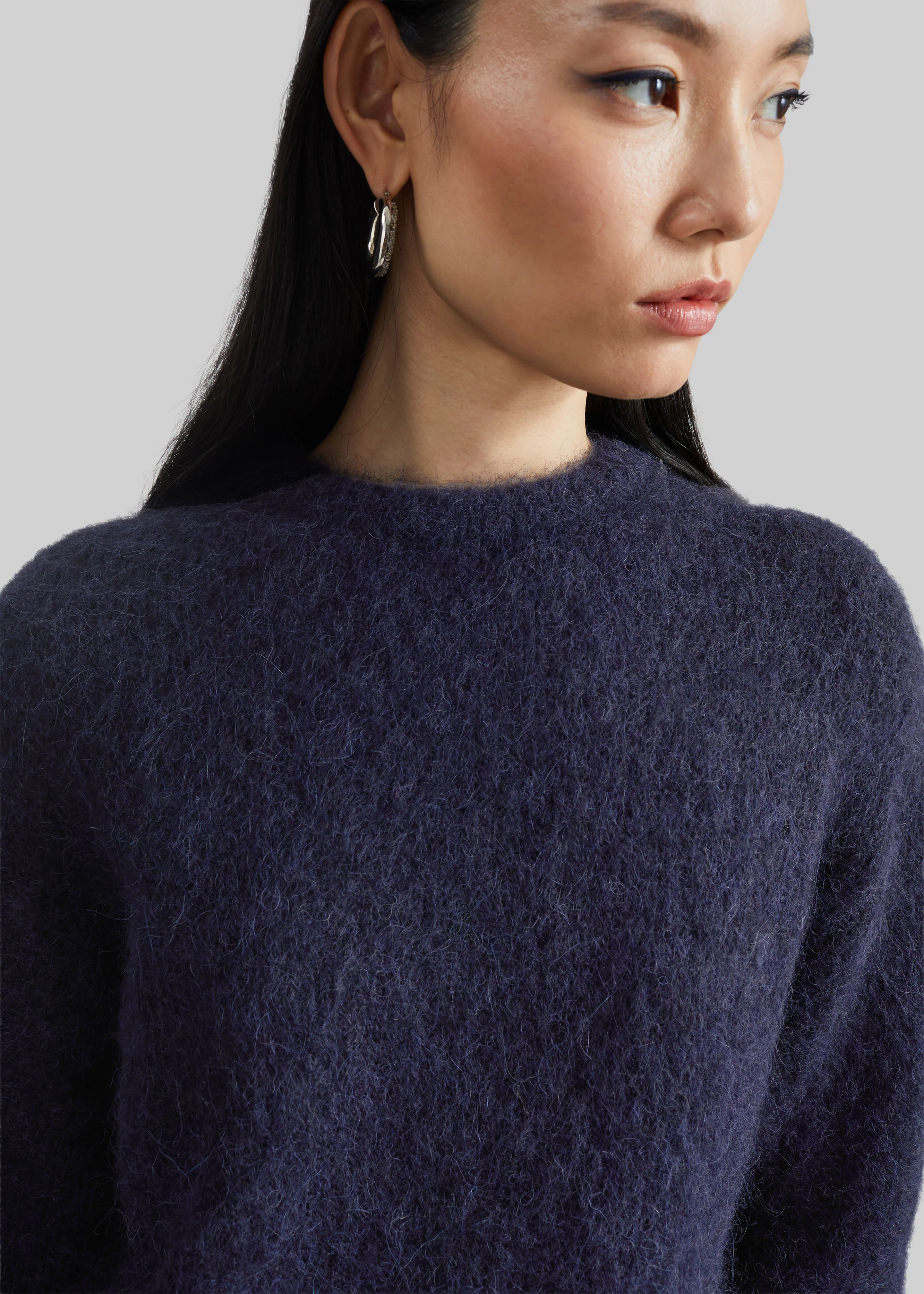 Willy Alpaca Knit Sweater - Navy - Image 8