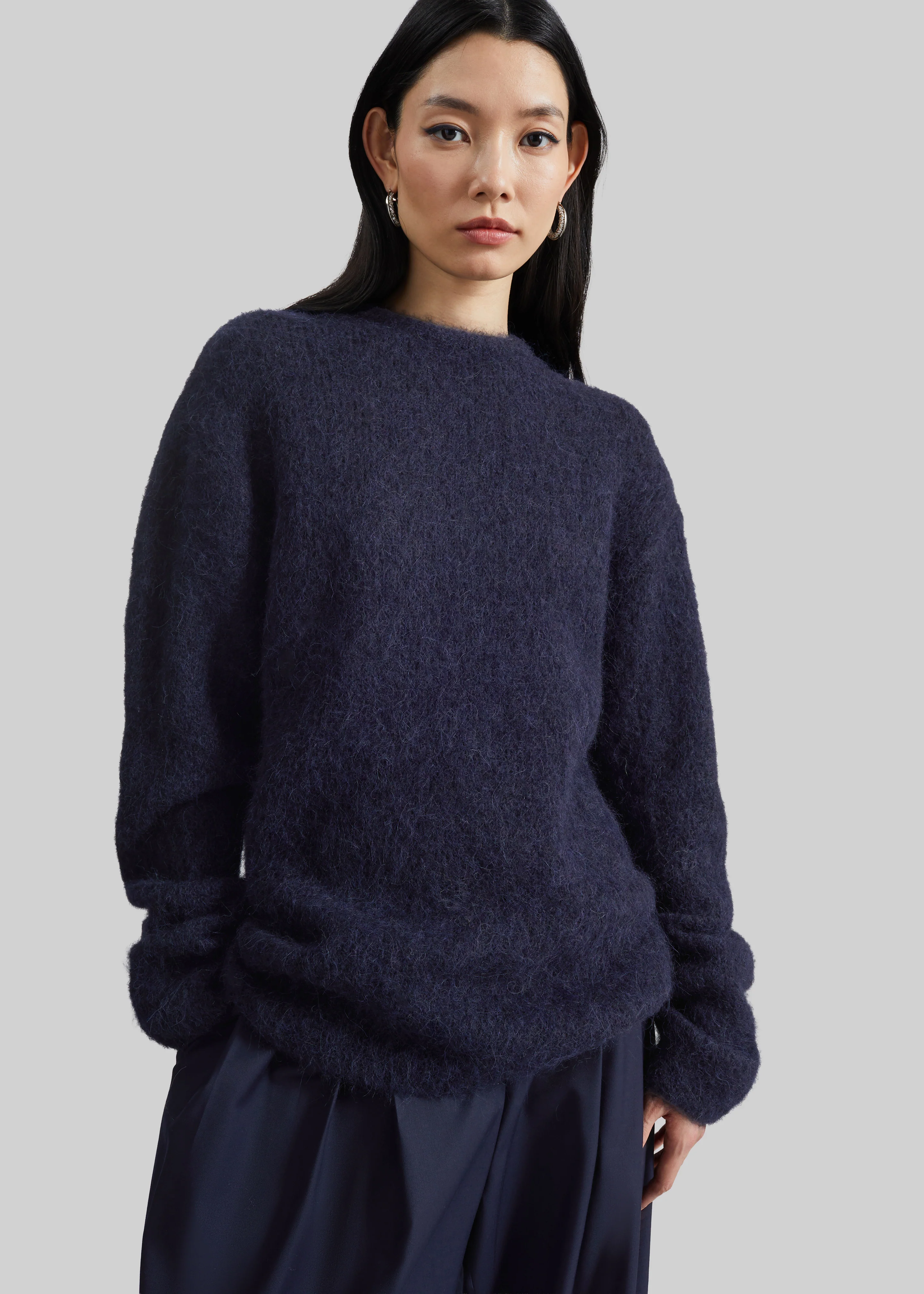 Willy Alpaca Knit Sweater - Navy - Image 9